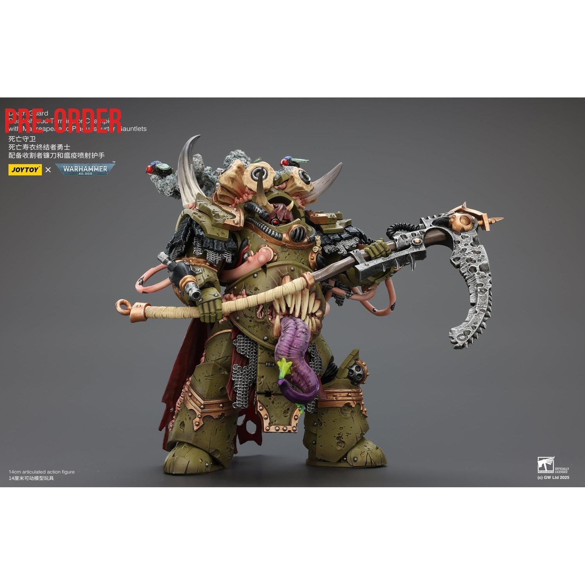 Warhammer 40k: Death Guard - Deathshroud Terminator Champion with Manreaper and Plaguespurter Gauntlets-Actionfiguren-JoyToy-Mighty Underground