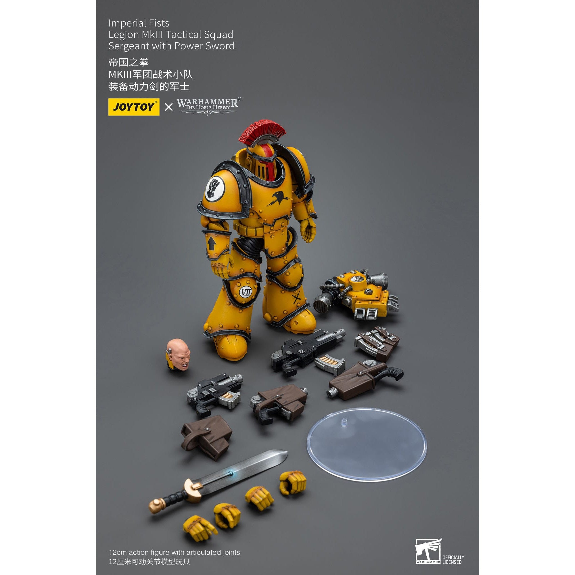 Warhammer 40k: Imperial Fists Legion MkIII Tactical Squad Sergeant with Power Sword - 12 cm (The Horus Heresy)-Actionfiguren-JoyToy-Mighty Underground