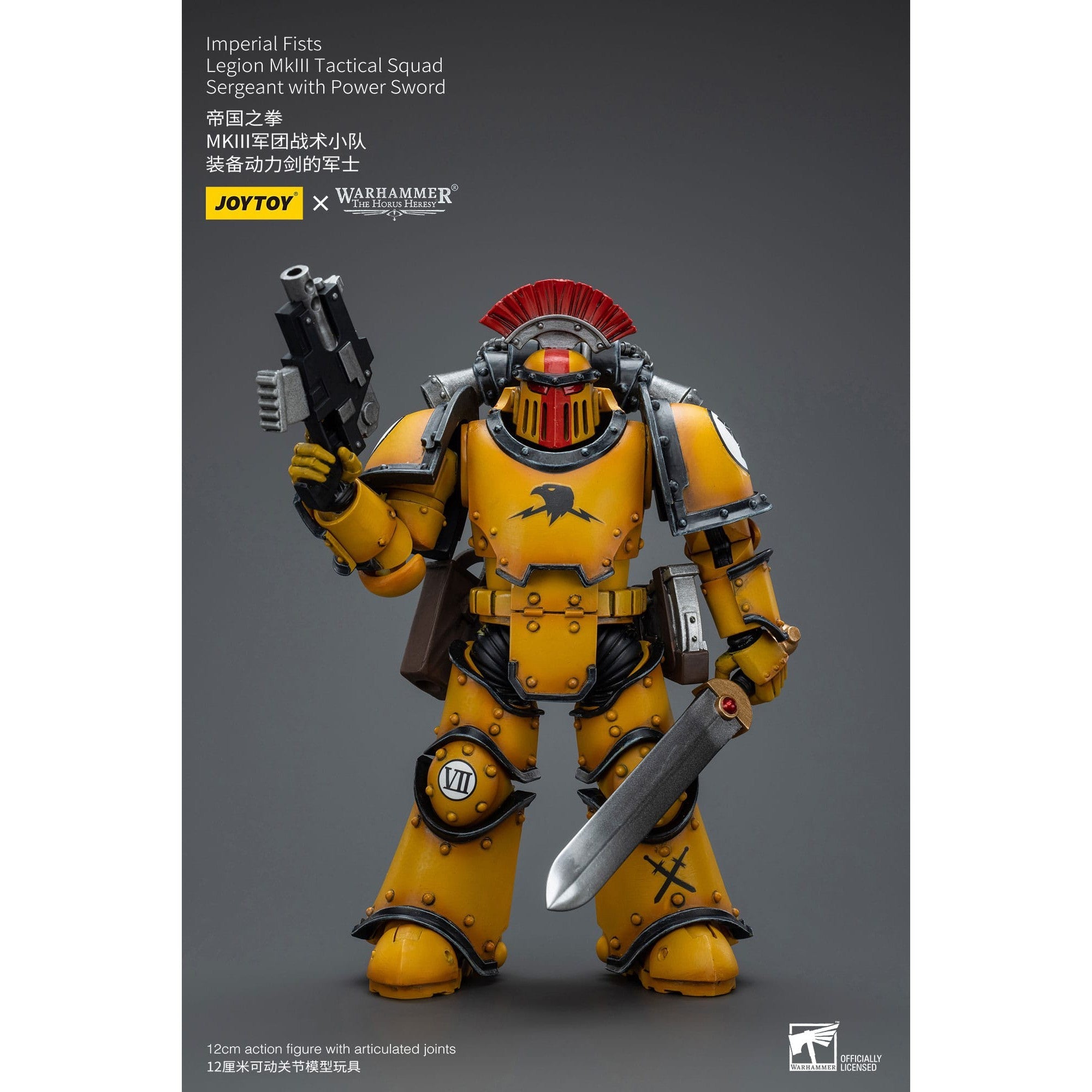 Warhammer 40k: Imperial Fists Legion MkIII Tactical Squad Sergeant with Power Sword - 12 cm (The Horus Heresy)-Actionfiguren-JoyToy-Mighty Underground