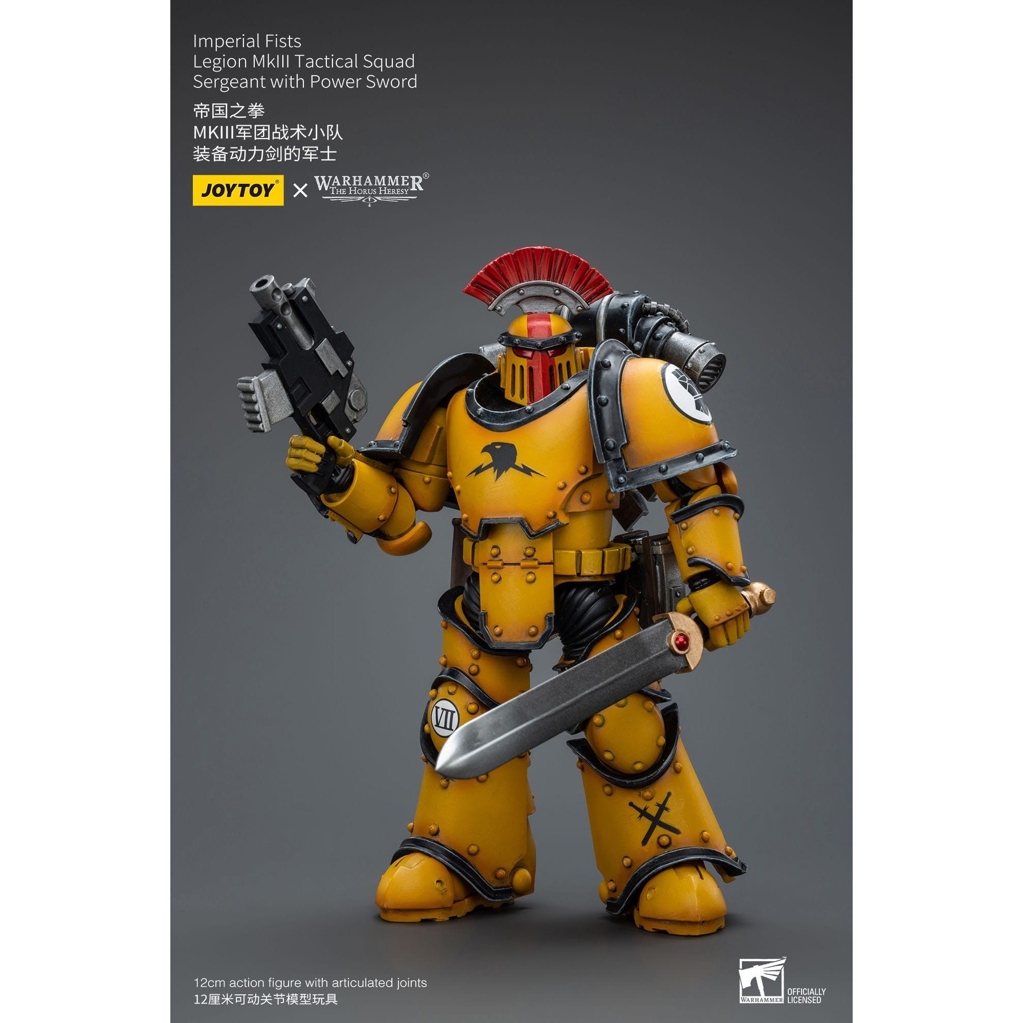 Warhammer 40k: Imperial Fists Legion MkIII Tactical Squad Sergeant with Power Sword - 12 cm (The Horus Heresy)-Actionfiguren-JoyToy-Mighty Underground