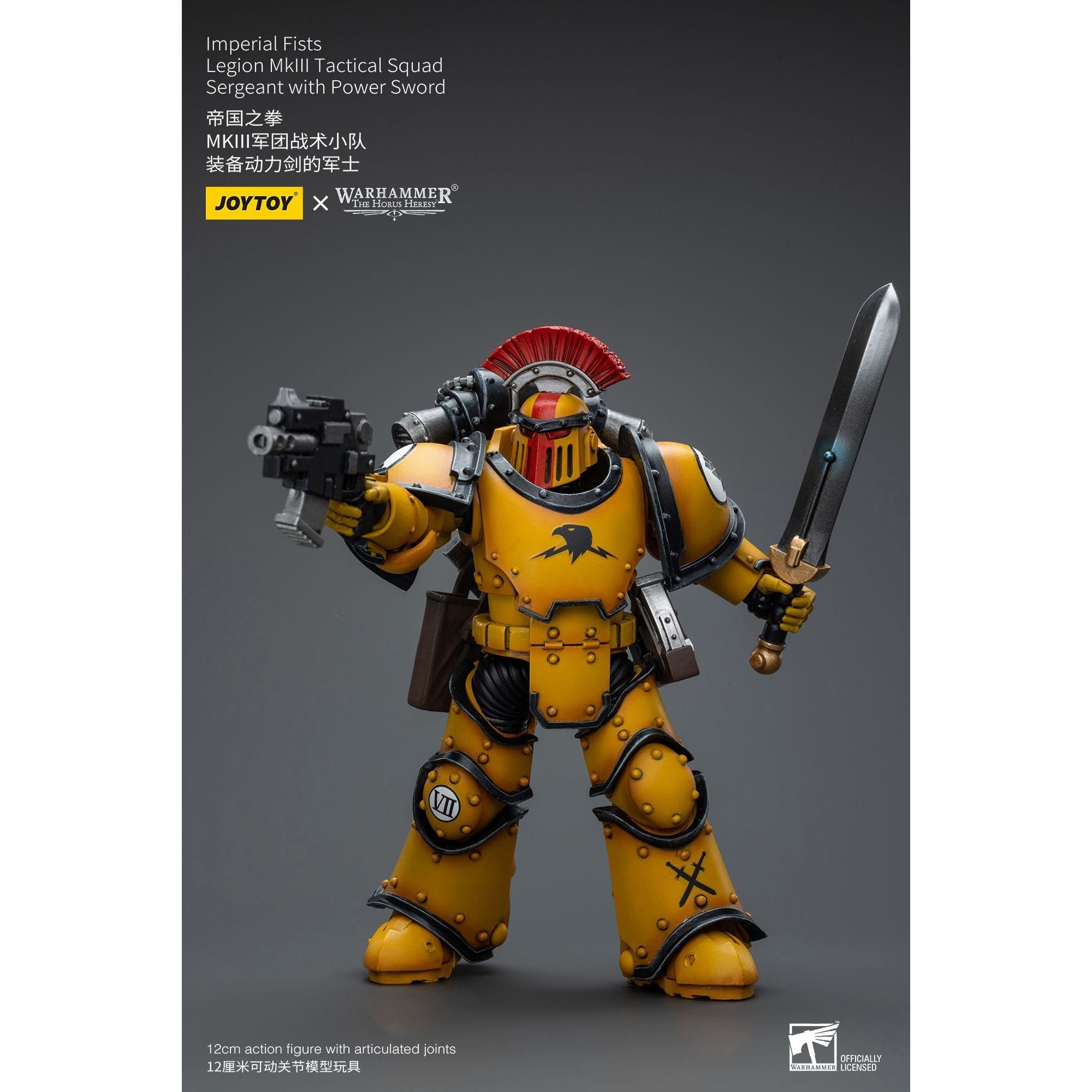 Warhammer 40k: Imperial Fists Legion MkIII Tactical Squad Sergeant with Power Sword - 12 cm (The Horus Heresy)-Actionfiguren-JoyToy-Mighty Underground