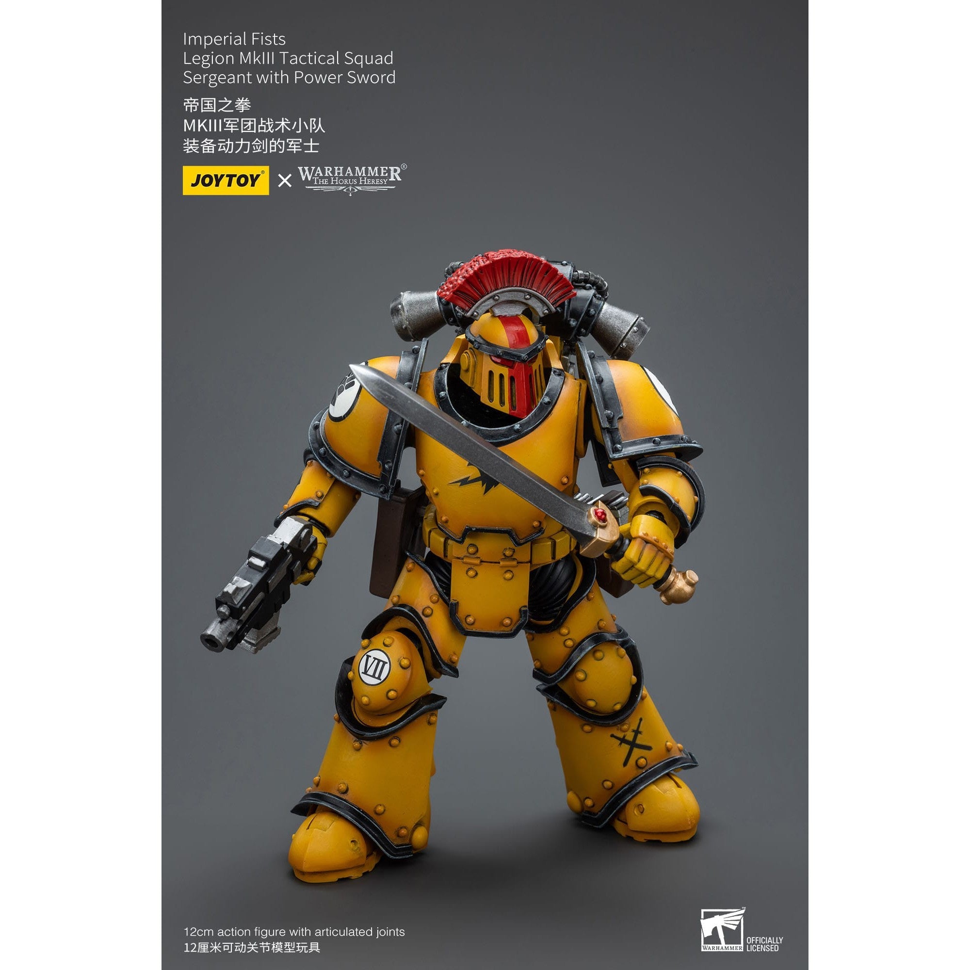 Warhammer 40k: Imperial Fists Legion MkIII Tactical Squad Sergeant with Power Sword - 12 cm (The Horus Heresy)-Actionfiguren-JoyToy-Mighty Underground