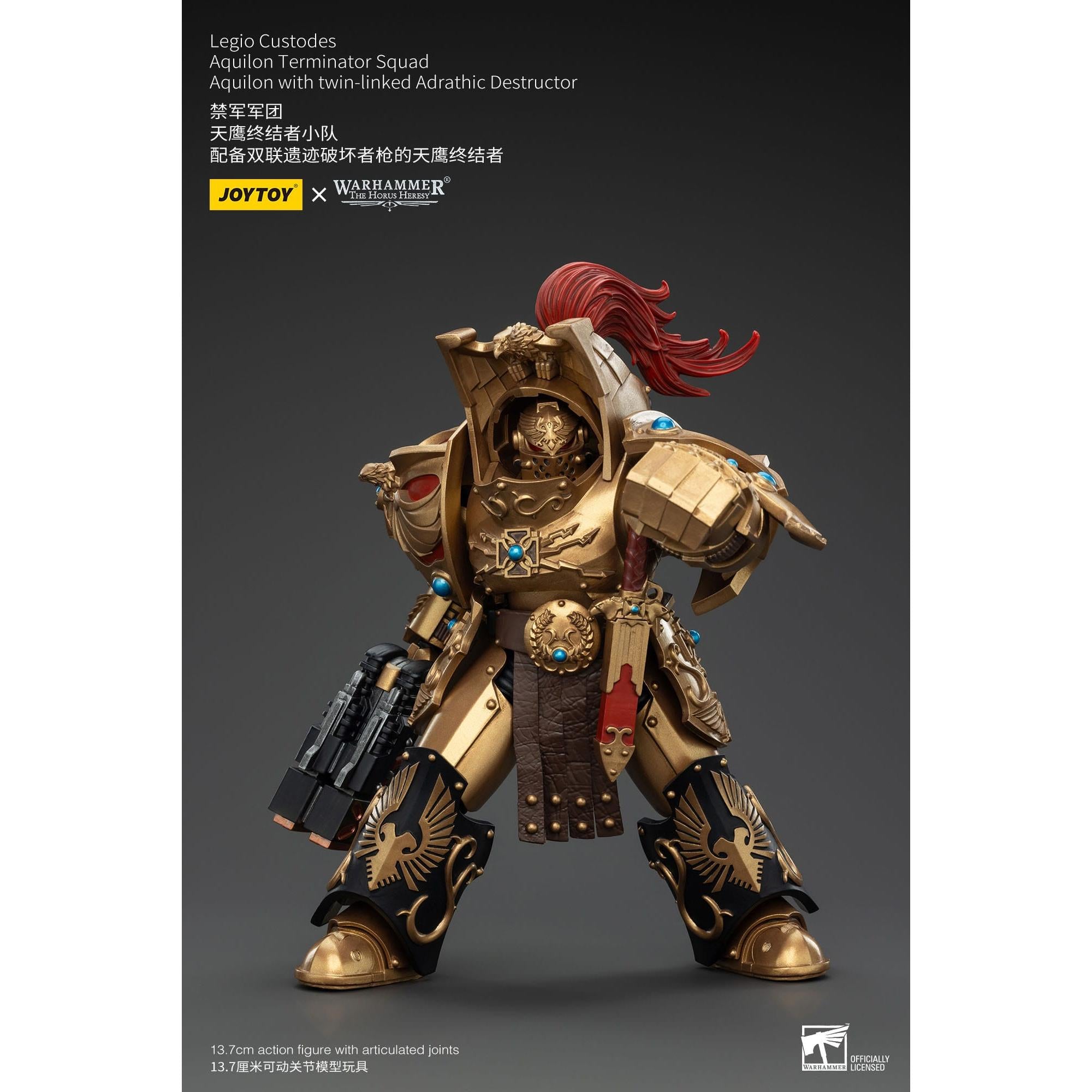 Warhammer 40k: Legio Custodes Aquilon Terminator Squad Aquilon with twin-linked Adrathic Destructor (The Horus Heresy)-Actionfiguren-JoyToy-Mighty Underground