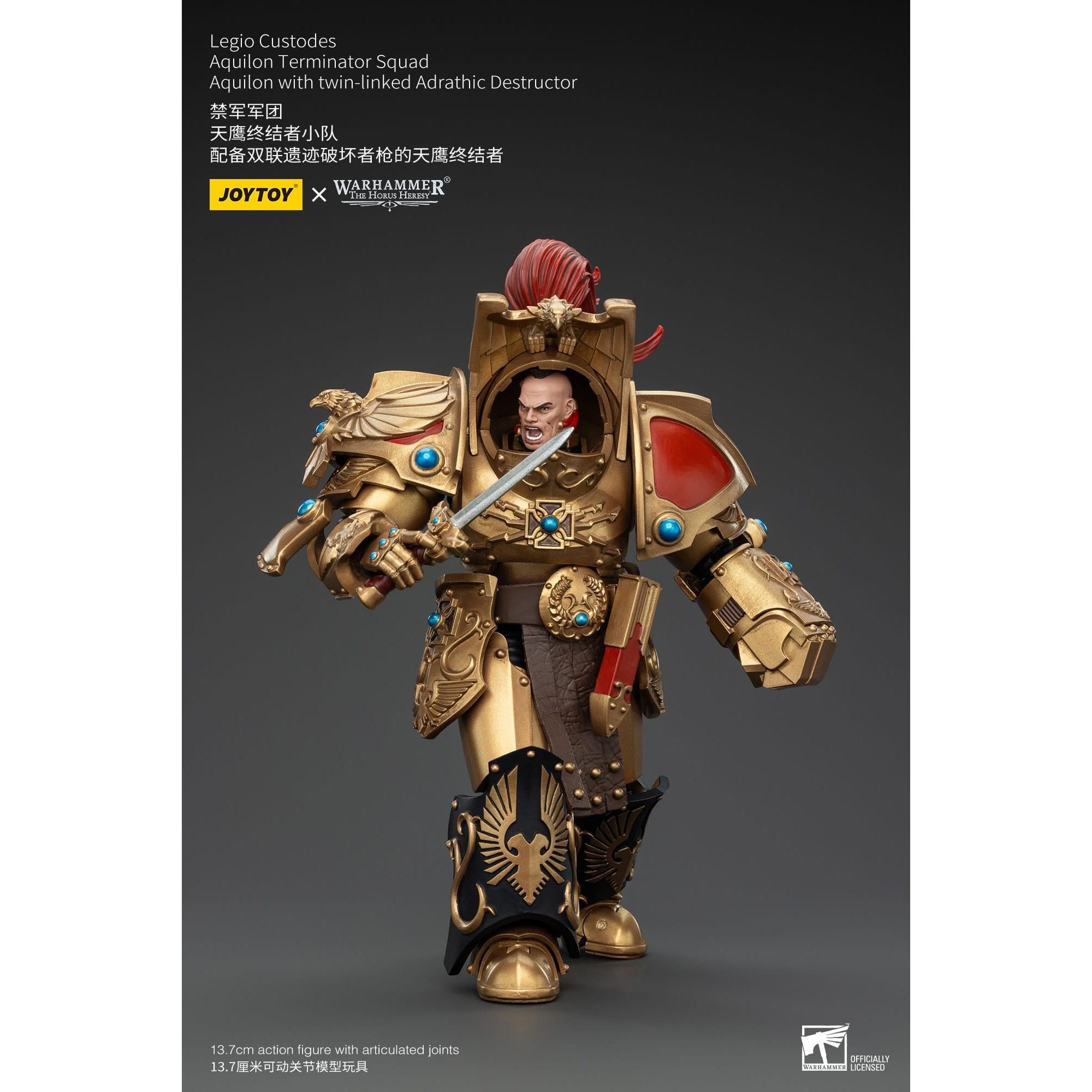 Warhammer 40k: Legio Custodes Aquilon Terminator Squad Aquilon with twin-linked Adrathic Destructor (The Horus Heresy)-Actionfiguren-JoyToy-Mighty Underground