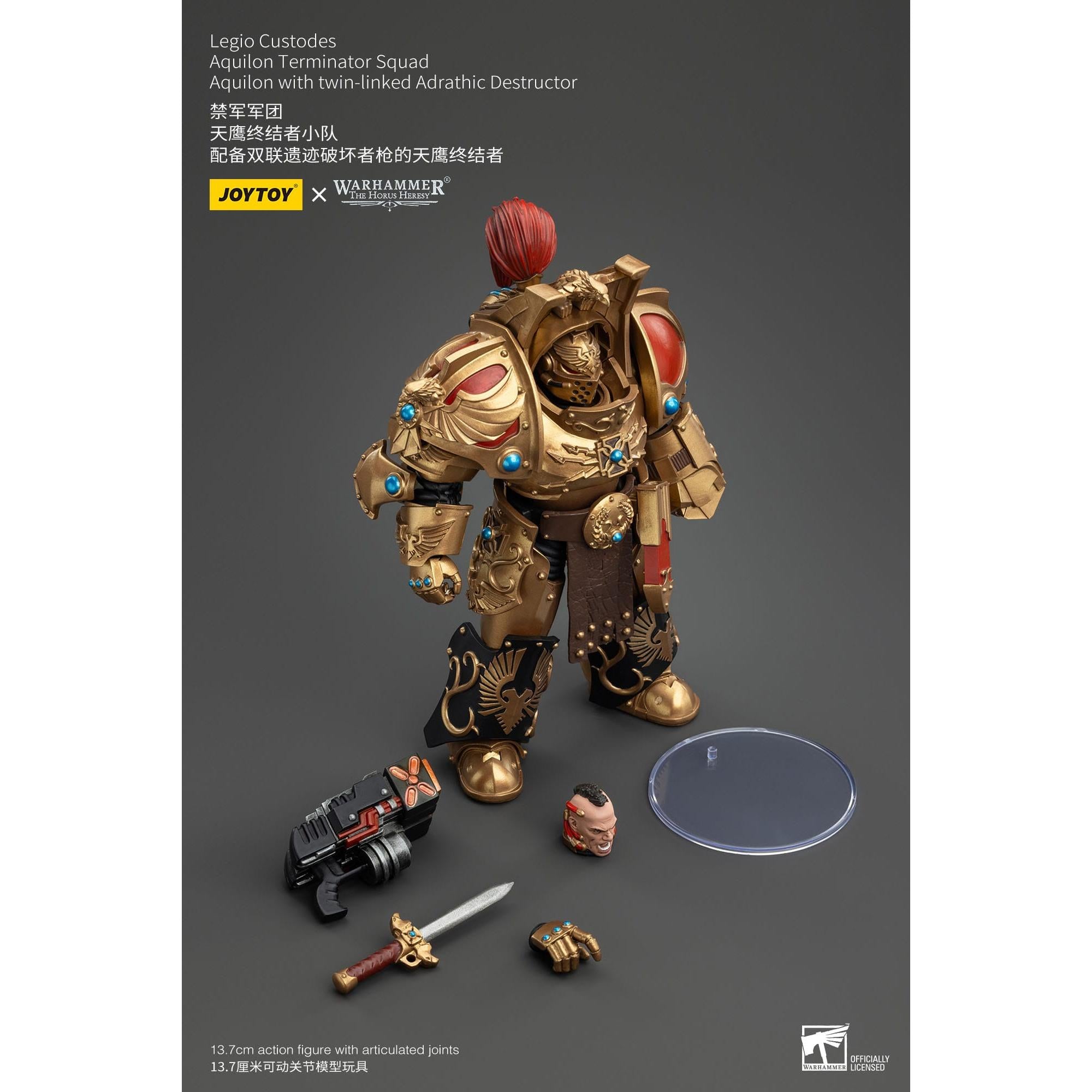 Warhammer 40k: Legio Custodes Aquilon Terminator Squad Aquilon with twin-linked Adrathic Destructor (The Horus Heresy)-Actionfiguren-JoyToy-Mighty Underground
