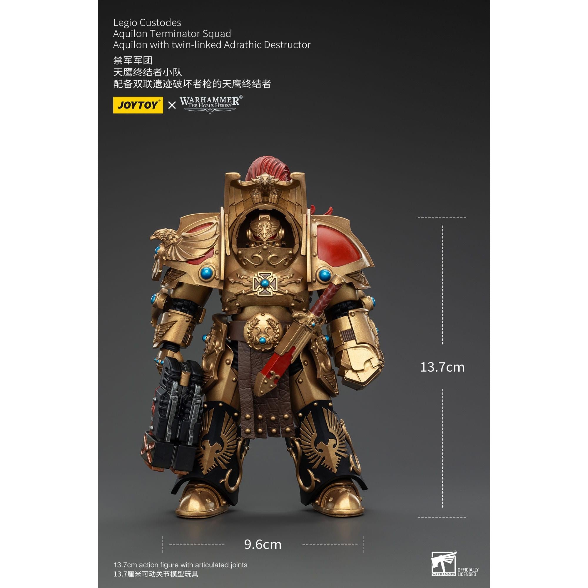 Warhammer 40k: Legio Custodes Aquilon Terminator Squad Aquilon with twin-linked Adrathic Destructor (The Horus Heresy)-Actionfiguren-JoyToy-Mighty Underground