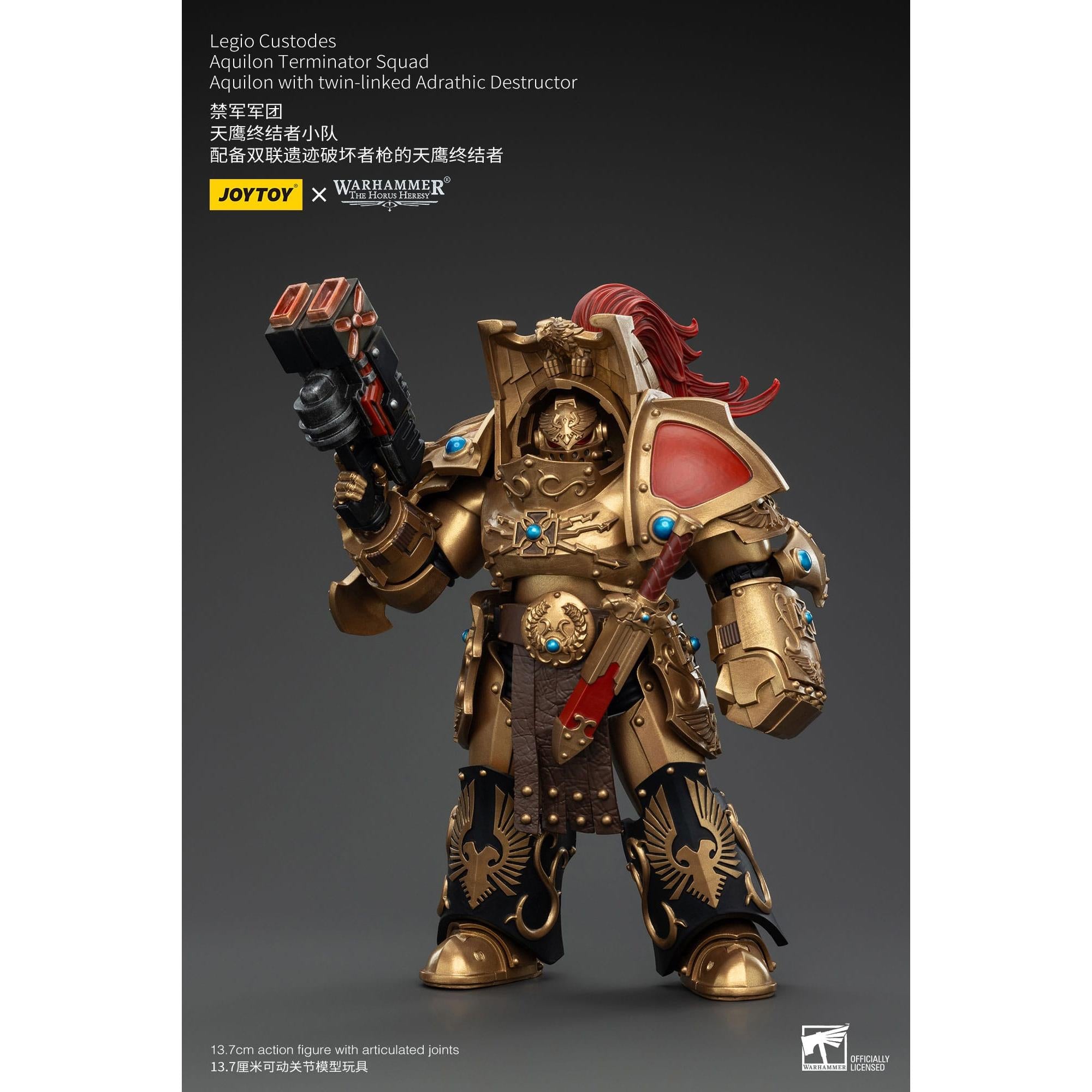 Warhammer 40k: Legio Custodes Aquilon Terminator Squad Aquilon with twin-linked Adrathic Destructor (The Horus Heresy)-Actionfiguren-JoyToy-Mighty Underground
