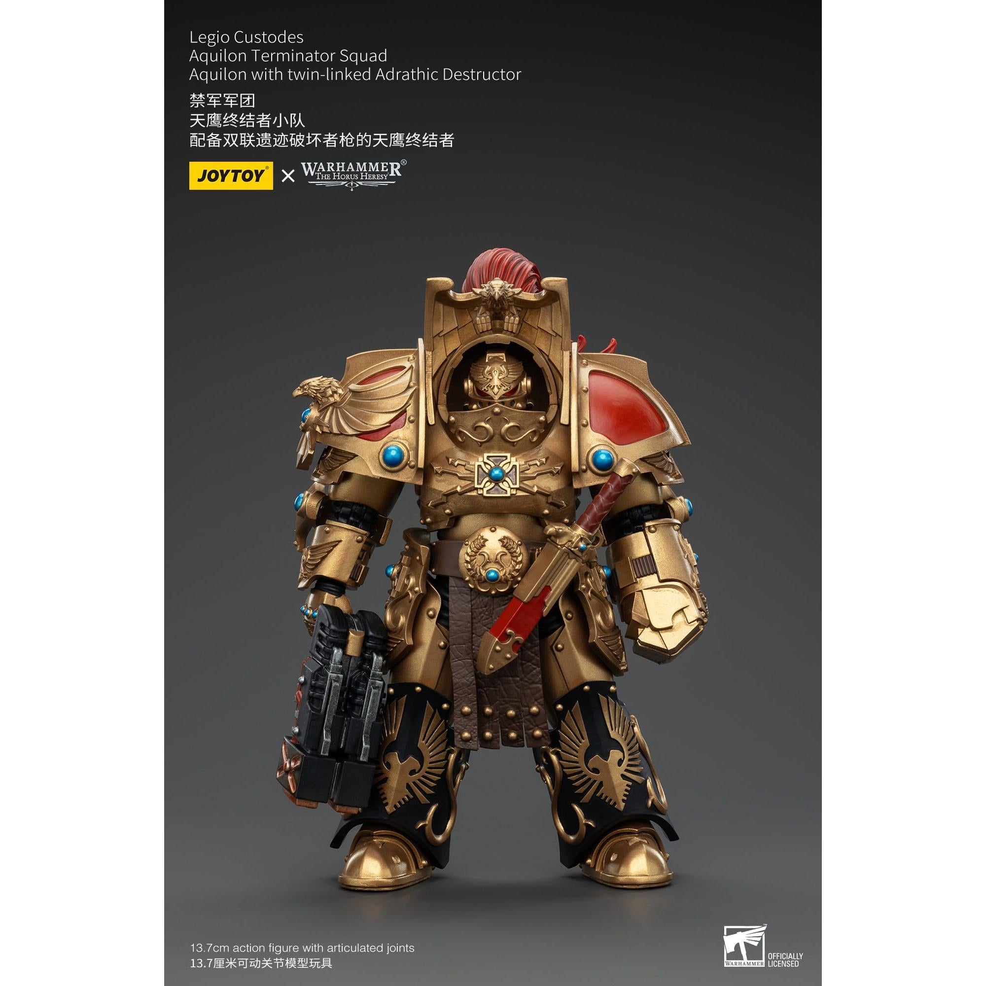 Warhammer 40k: Legio Custodes Aquilon Terminator Squad Aquilon with twin-linked Adrathic Destructor (The Horus Heresy)-Actionfiguren-JoyToy-Mighty Underground