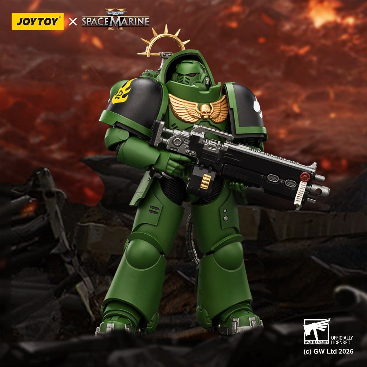 Warhammer 40k: Salamanders Heavy Intercessor (Game Edition, Spacemarine 2)-Actionfiguren-JoyToy-Mighty Underground