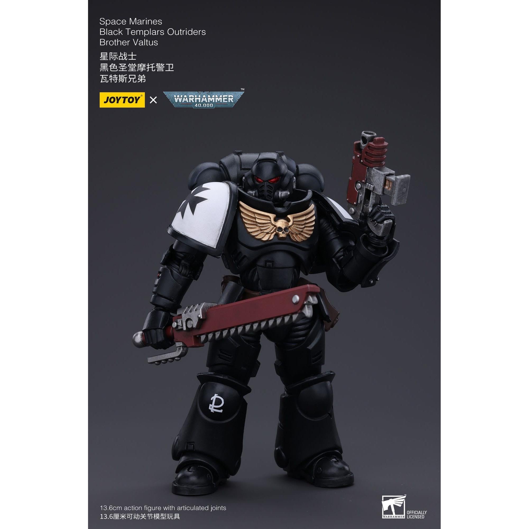 Warhammer 40k: Space Marines Black Templars Outriders Brother Valtus-Actionfiguren-JoyToy-Mighty Underground