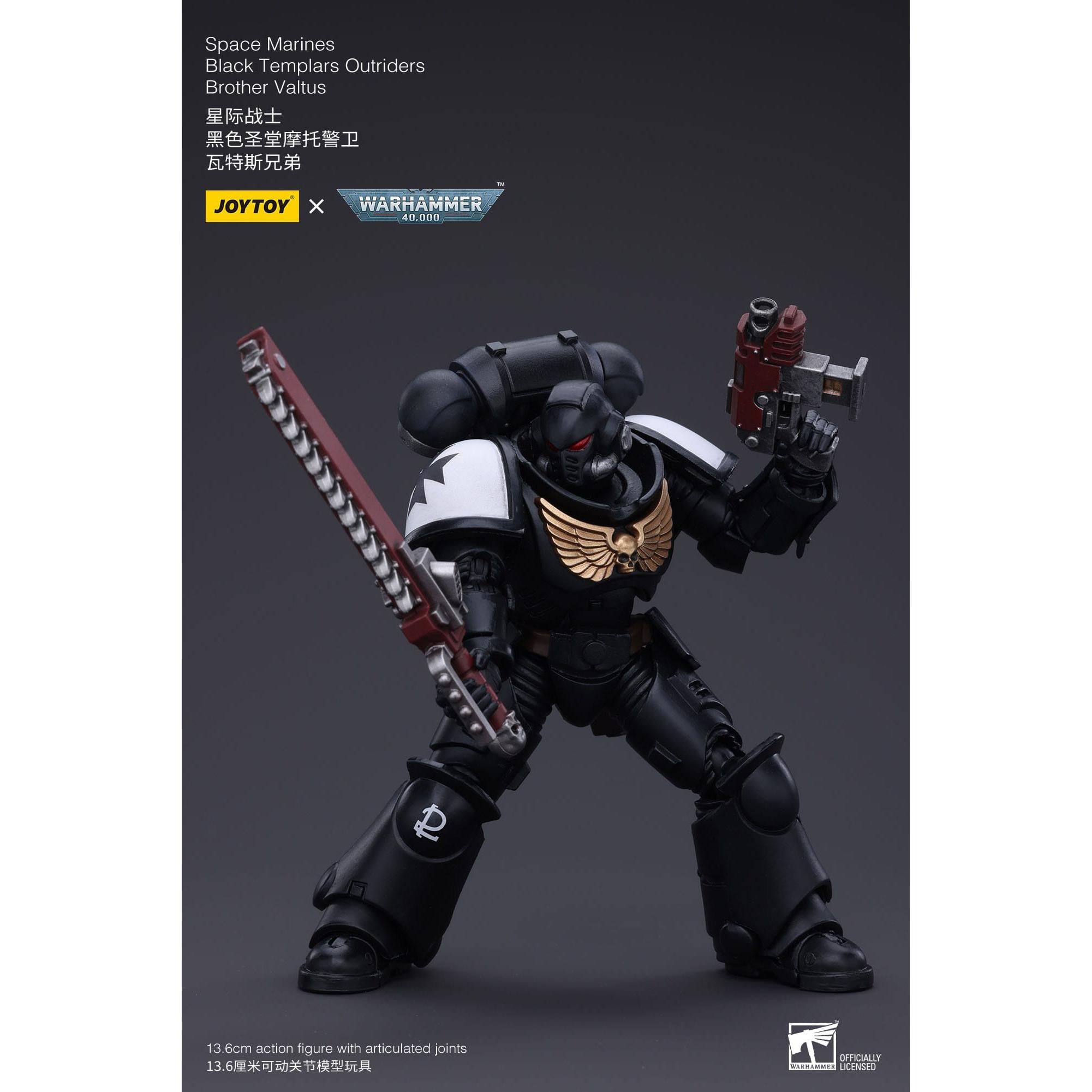 Warhammer 40k: Space Marines Black Templars Outriders Brother Valtus-Actionfiguren-JoyToy-Mighty Underground