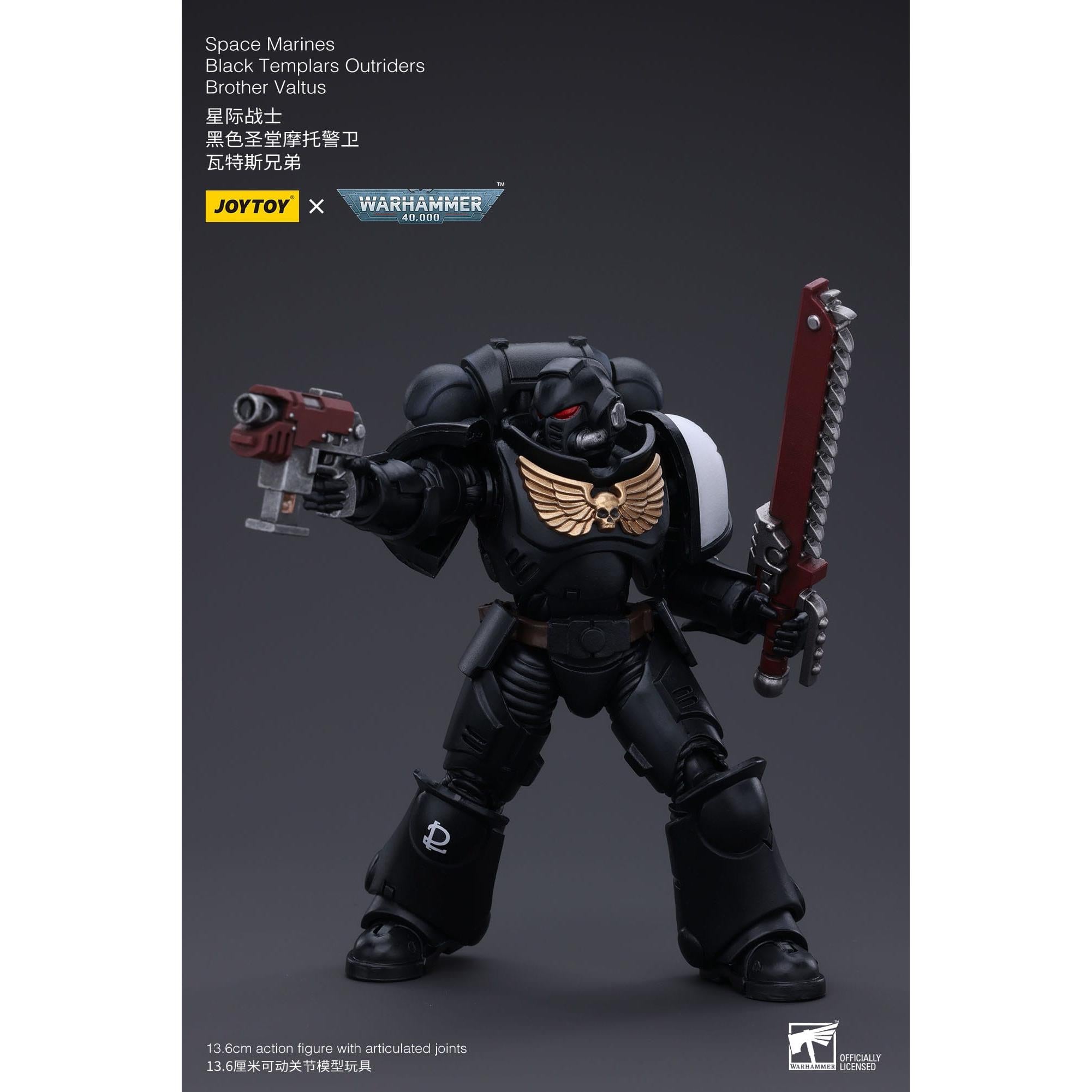 Warhammer 40k: Space Marines Black Templars Outriders Brother Valtus-Actionfiguren-JoyToy-Mighty Underground