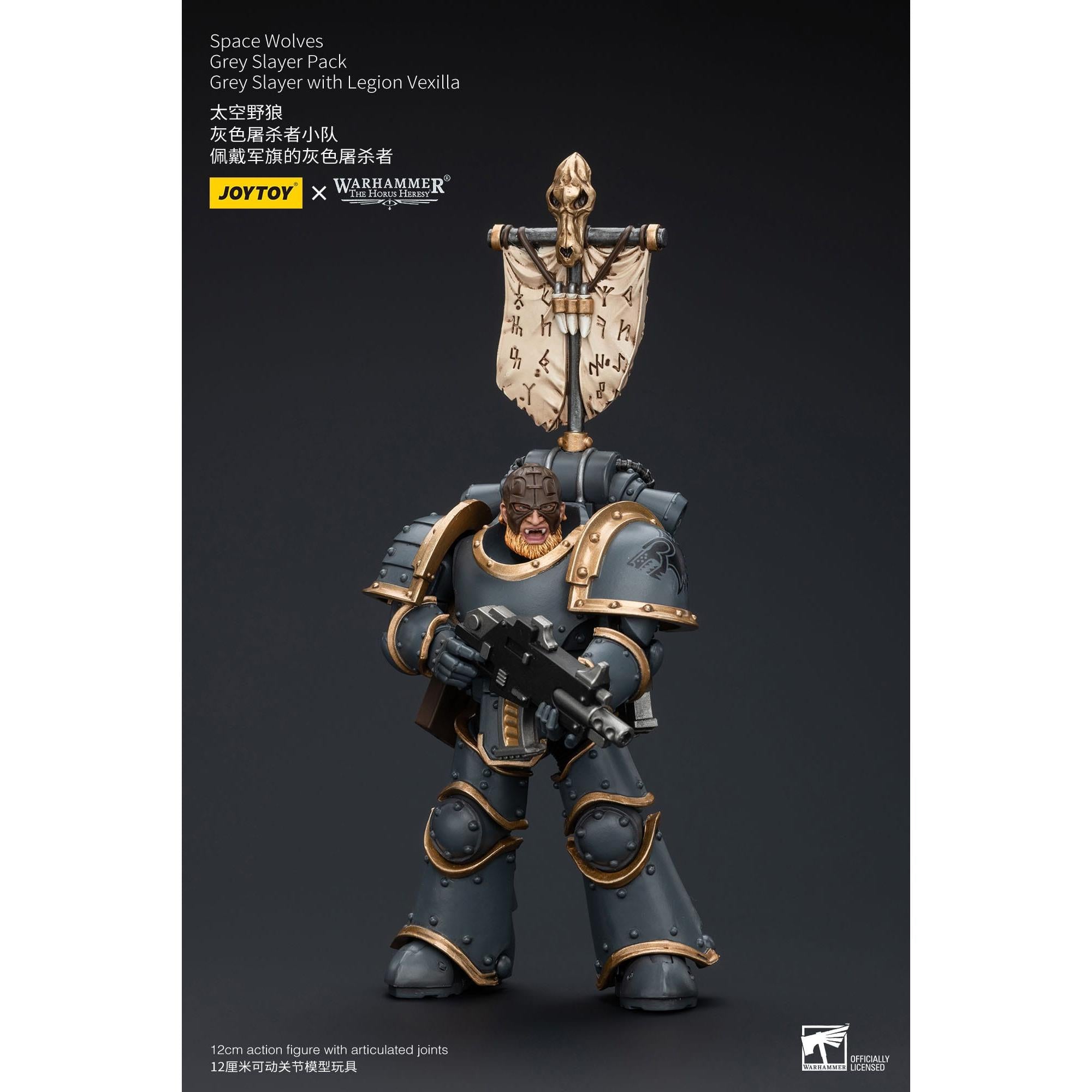 Warhammer 40k: Space Wolves Legion Grey Slayer Pack Grey Slayer With Legion Vexilla (The Horus Heresy)-Actionfiguren-JoyToy-Mighty Underground