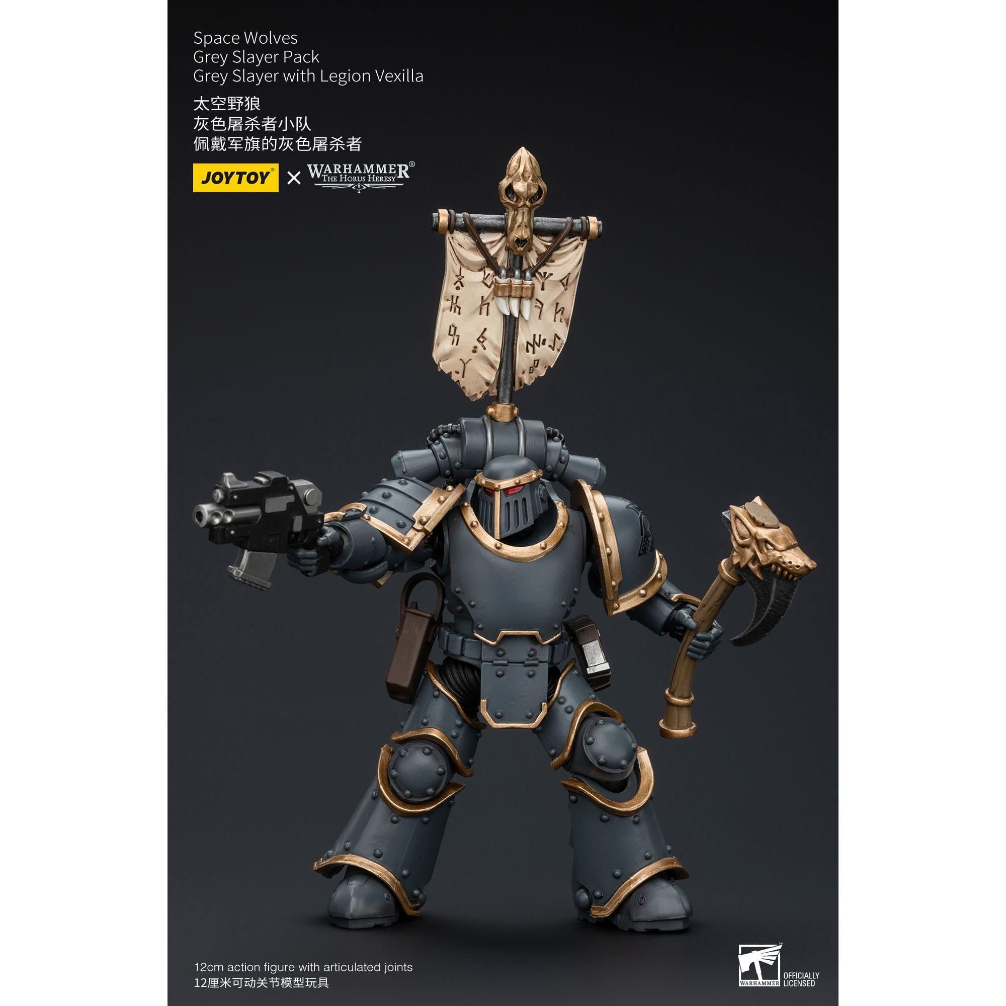 Warhammer 40k: Space Wolves Legion Grey Slayer Pack Grey Slayer With Legion Vexilla (The Horus Heresy)-Actionfiguren-JoyToy-Mighty Underground