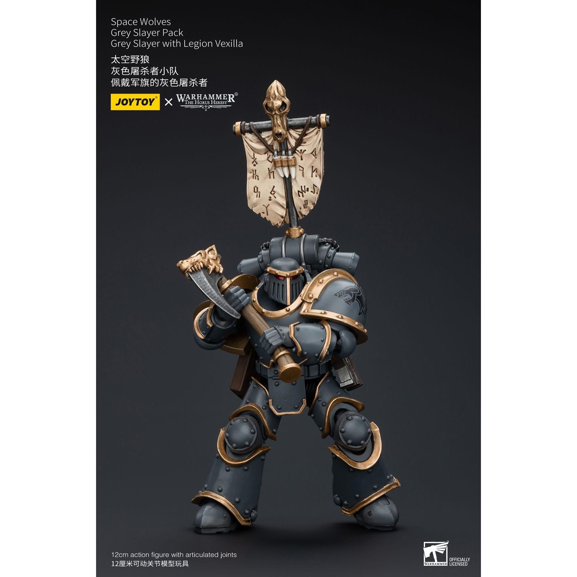 Warhammer 40k: Space Wolves Legion Grey Slayer Pack Grey Slayer With Legion Vexilla (The Horus Heresy)-Actionfiguren-JoyToy-Mighty Underground