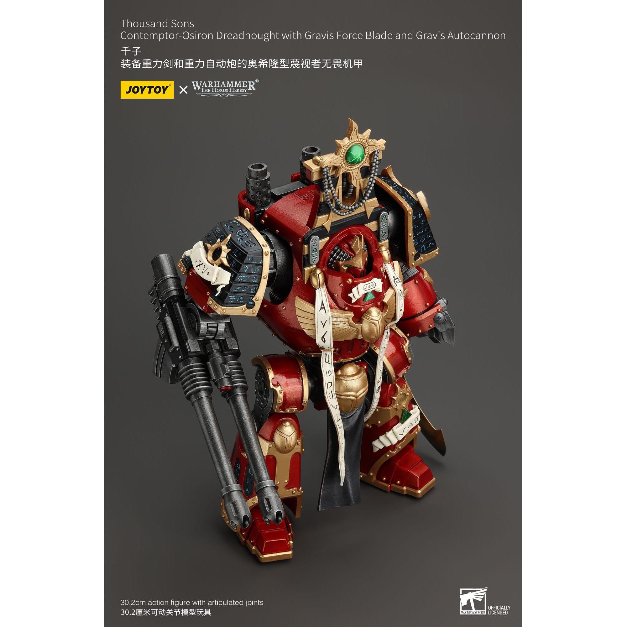 Warhammer 40k: Thousand Sons Contemptor-Osiron Dreadnought with Gravis Force Blade And Gravis Autocannon (The Horus Heresy)-Actionfiguren-JoyToy-Mighty Underground