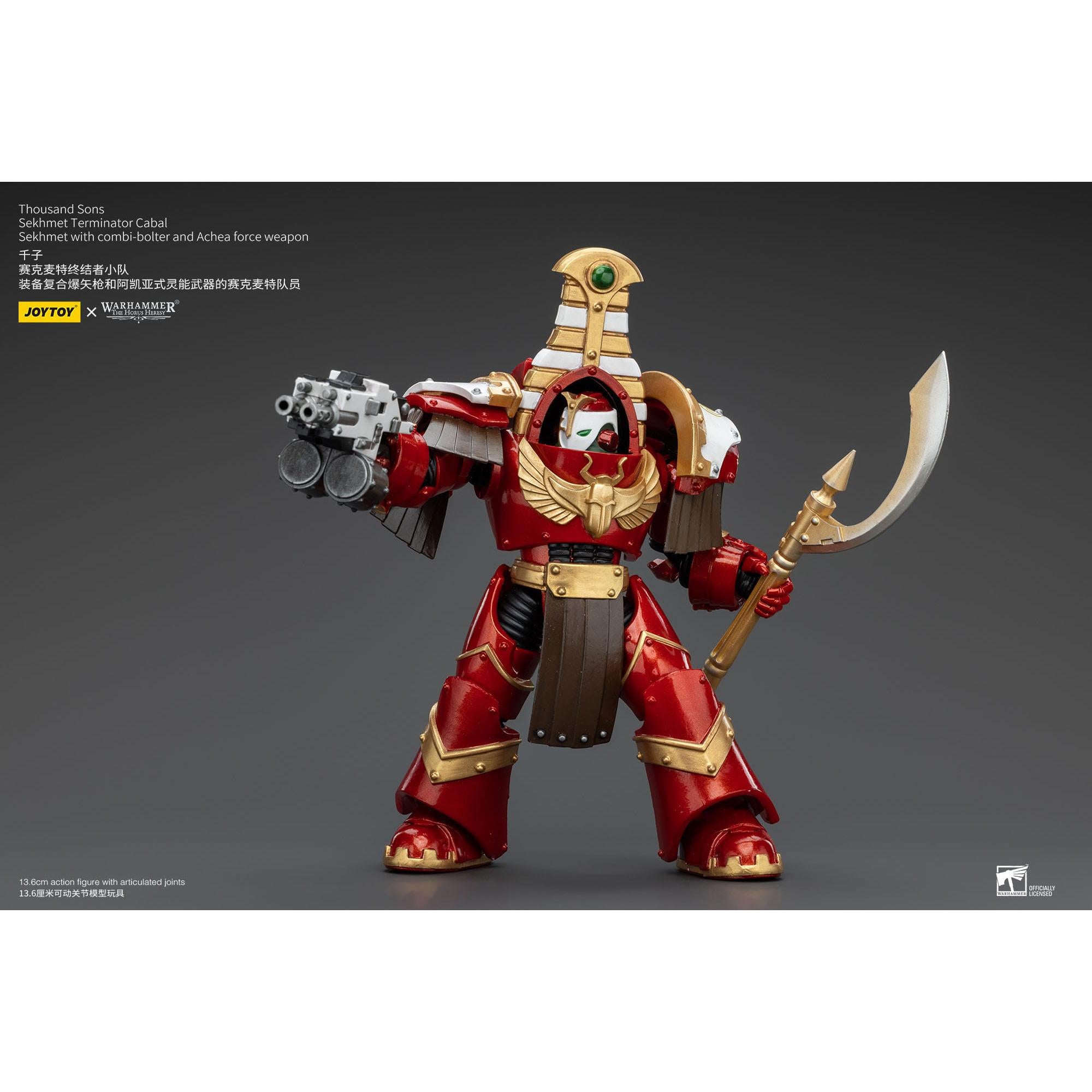 Warhammer 40k: Thousand Sons Sekhmet Terminator Cabal Sekhmet with Combi-Bolter and Achea Force Weapon (The Horus Heresy)-Actionfiguren-JoyToy-Mighty Underground