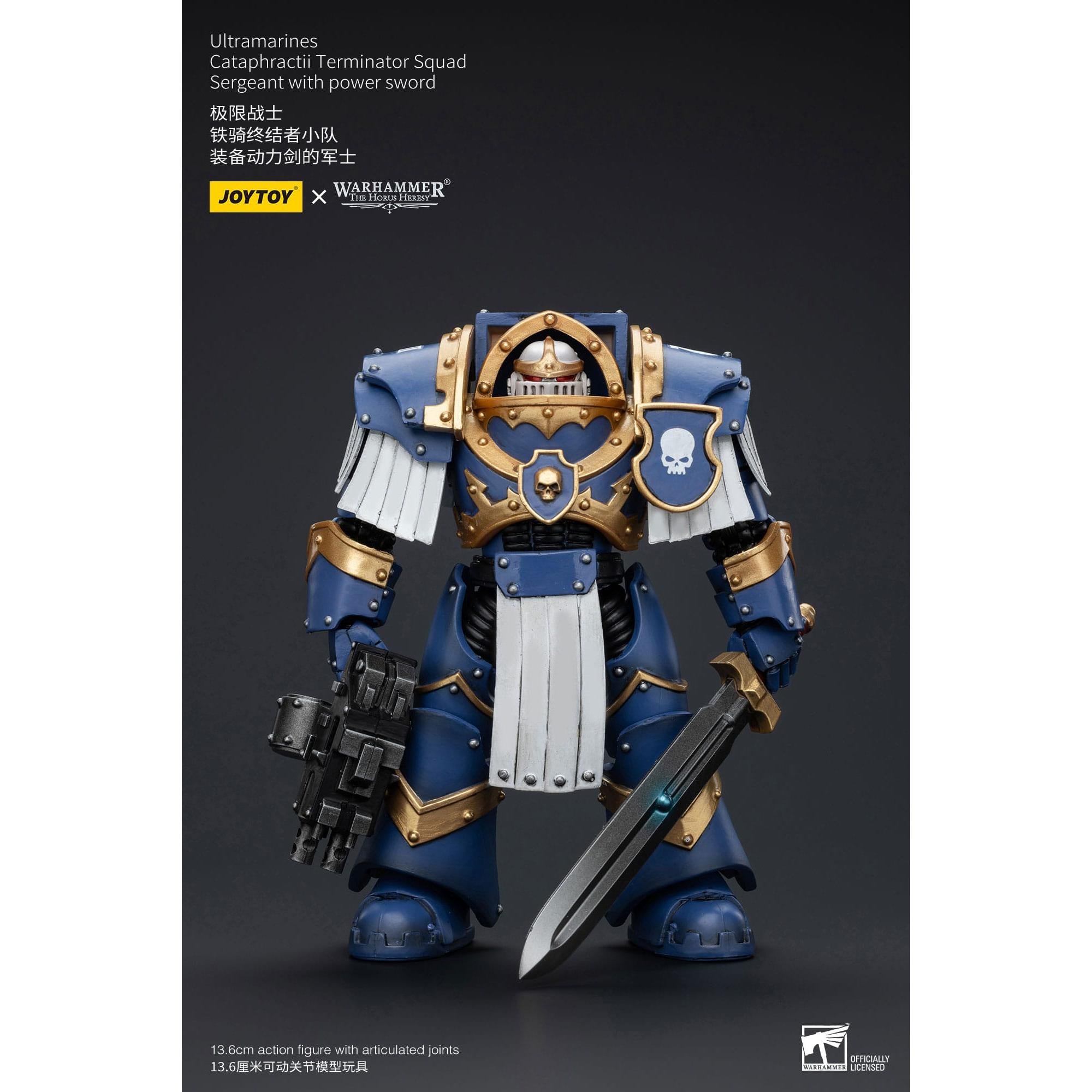 Warhammer 40k: Ultramarines Cataphractii Terminator Squad Sergeant with Power Sword (The Horus Heresy)-Actionfiguren-JoyToy-Mighty Underground