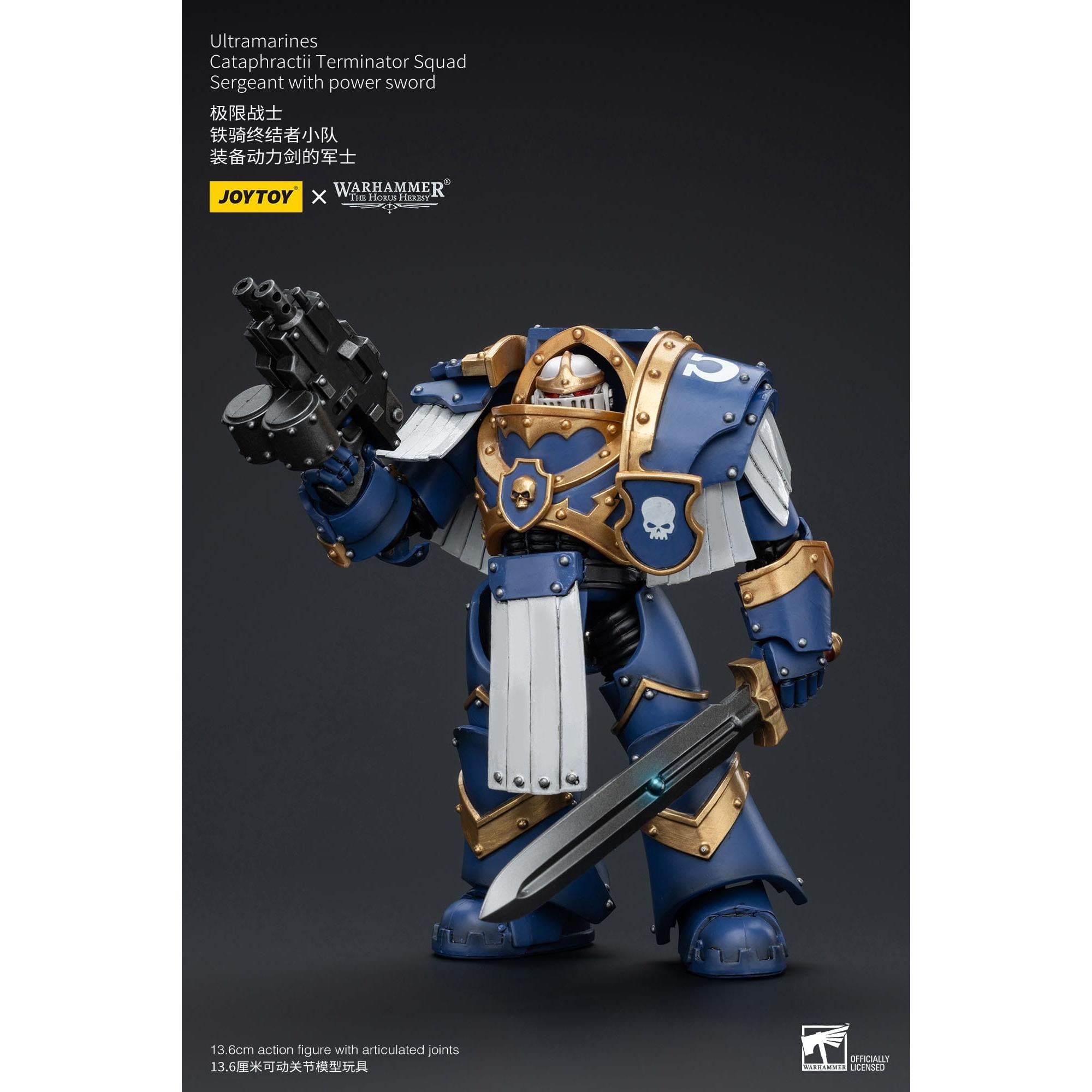 Warhammer 40k: Ultramarines Cataphractii Terminator Squad Sergeant with Power Sword (The Horus Heresy)-Actionfiguren-JoyToy-Mighty Underground
