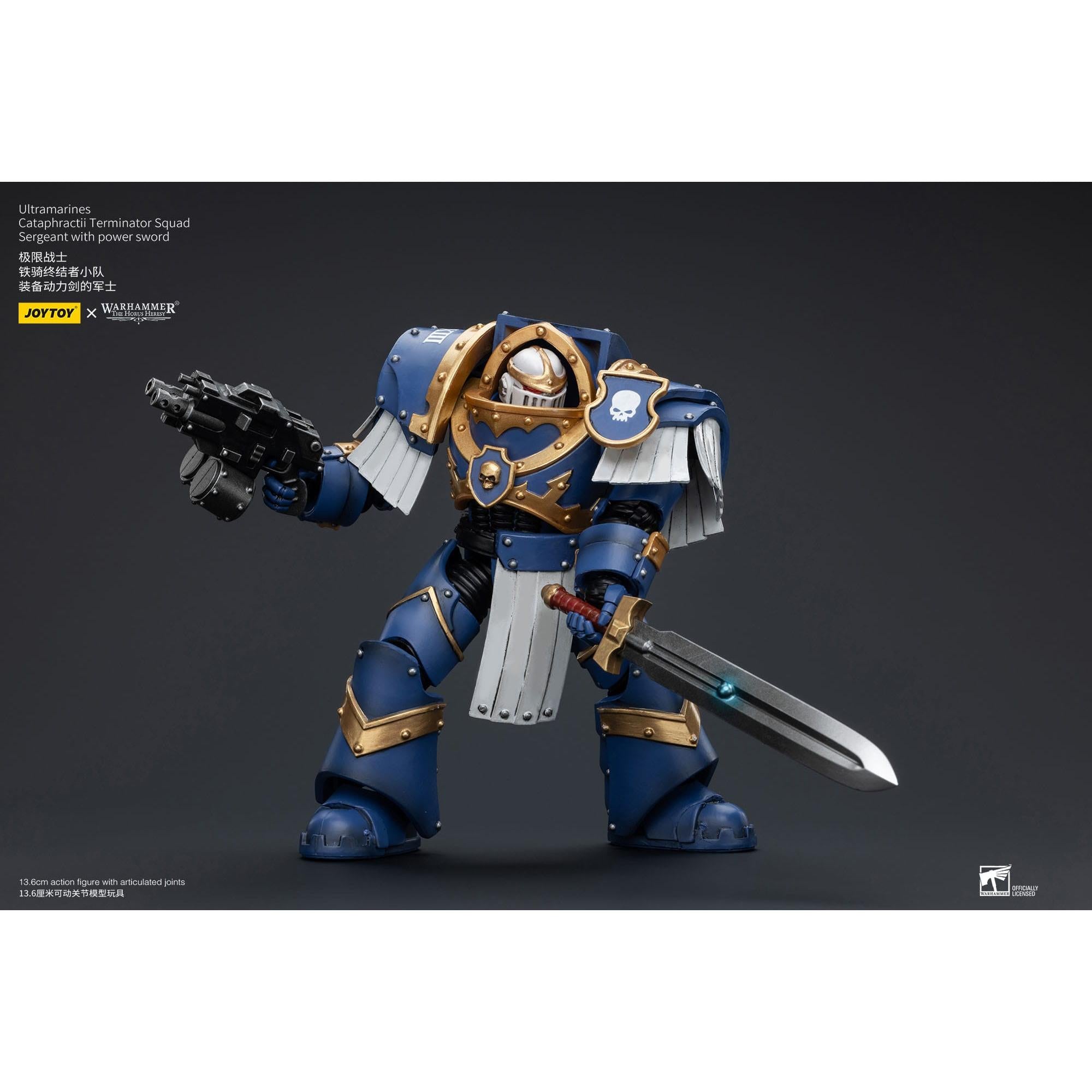 Warhammer 40k: Ultramarines Cataphractii Terminator Squad Sergeant with Power Sword (The Horus Heresy)-Actionfiguren-JoyToy-Mighty Underground