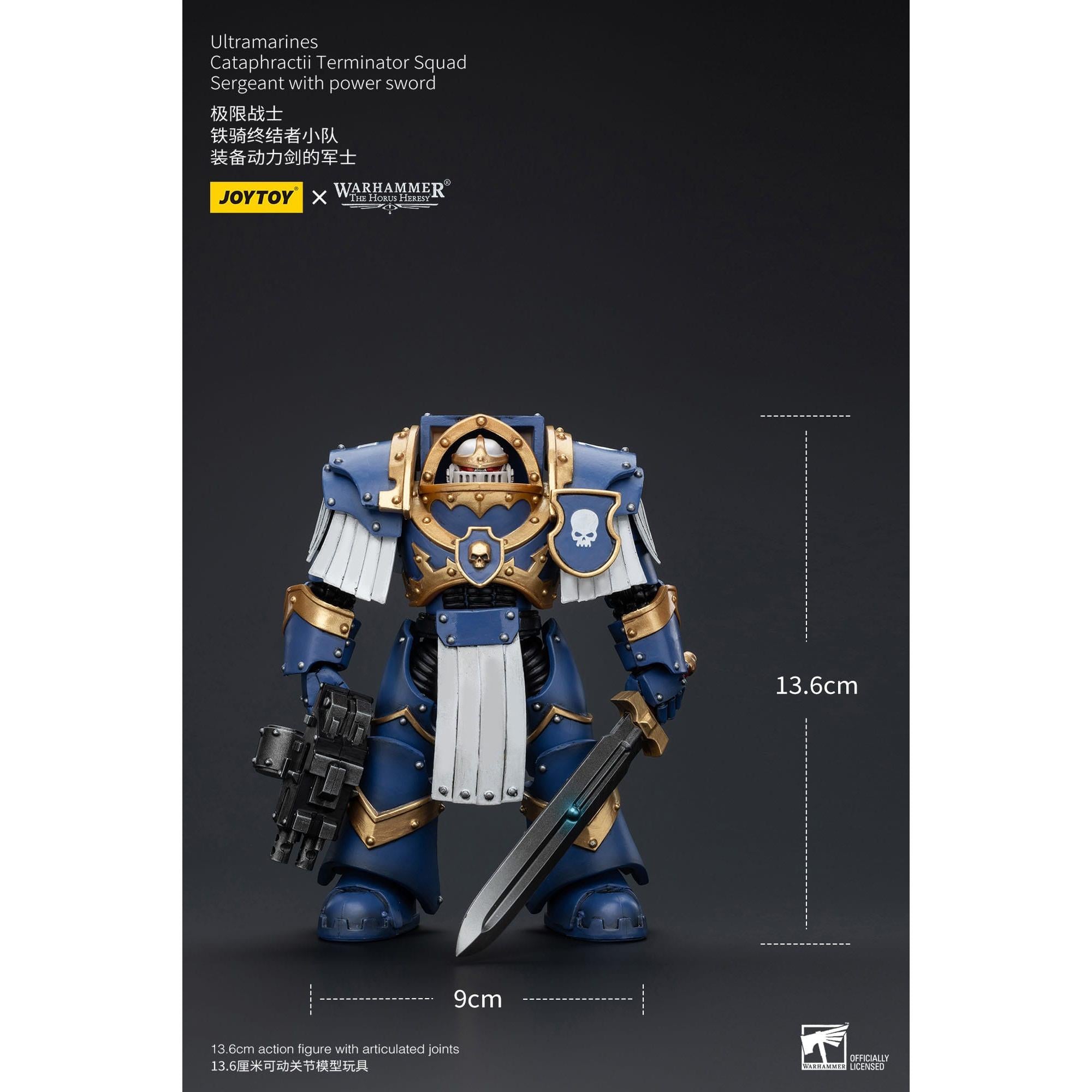 Warhammer 40k: Ultramarines Cataphractii Terminator Squad Sergeant with Power Sword (The Horus Heresy)-Actionfiguren-JoyToy-Mighty Underground