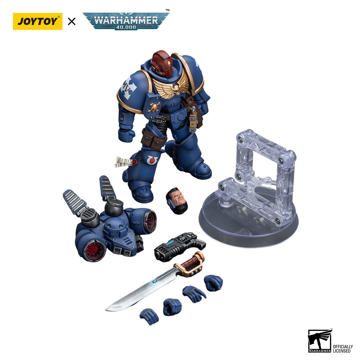 Warhammer 40k: Ultramarines Jump Pack Intercessors Sergeant With Plasma Pistol And Power Sword - 12 cm-Actionfiguren-JoyToy-Mighty Underground