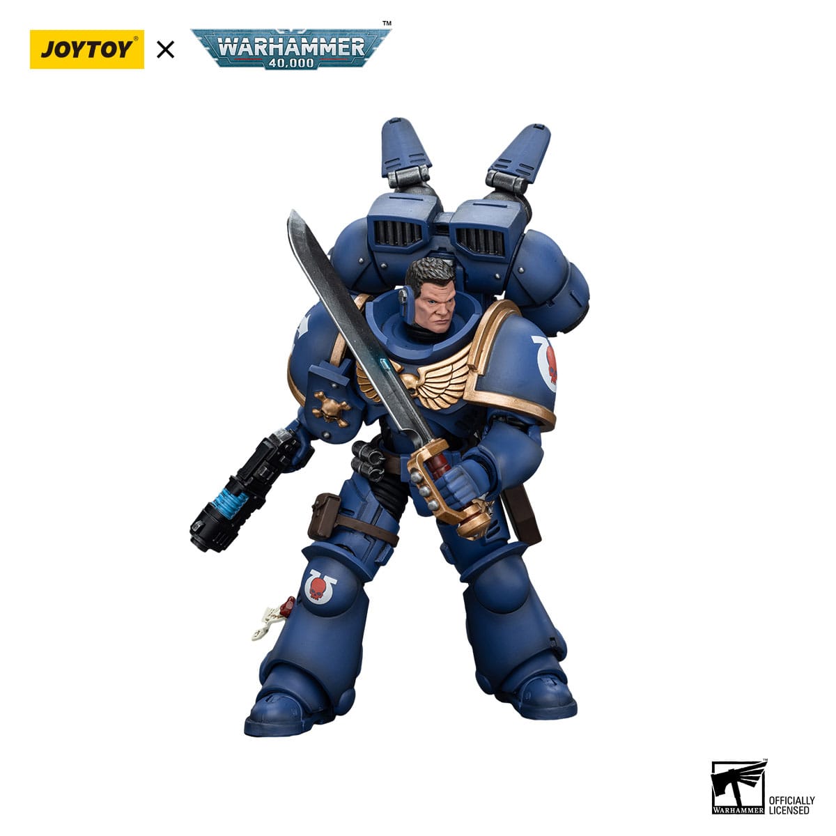 Warhammer 40k: Ultramarines Jump Pack Intercessors Sergeant With Plasma Pistol And Power Sword - 12 cm-Actionfiguren-JoyToy-Mighty Underground