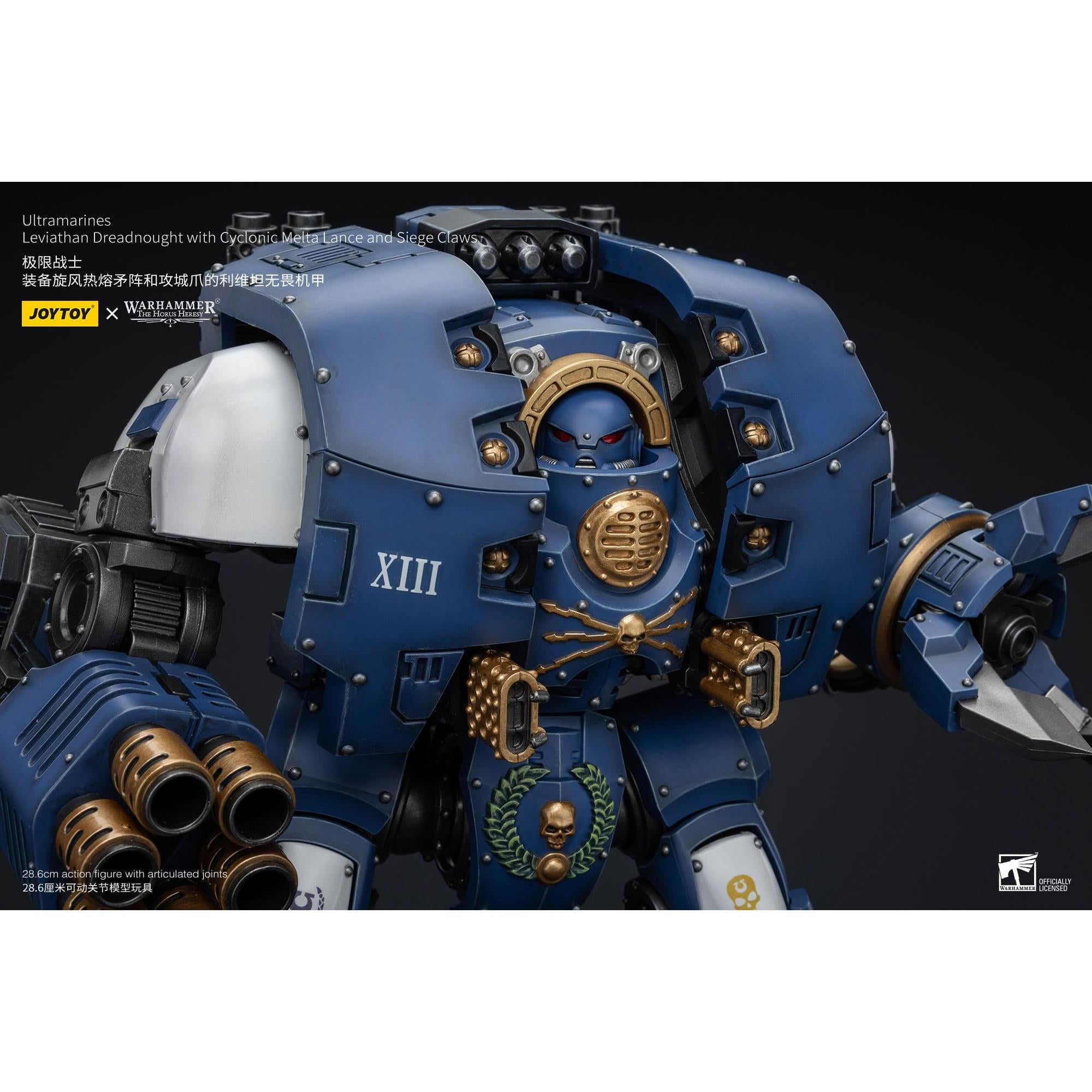 Warhammer 40k: Ultramarines Leviathan Dreadnought with Cyclonic Melta Lance And Siege Claws (The Horus Heresy)-Actionfiguren-JoyToy-Mighty Underground