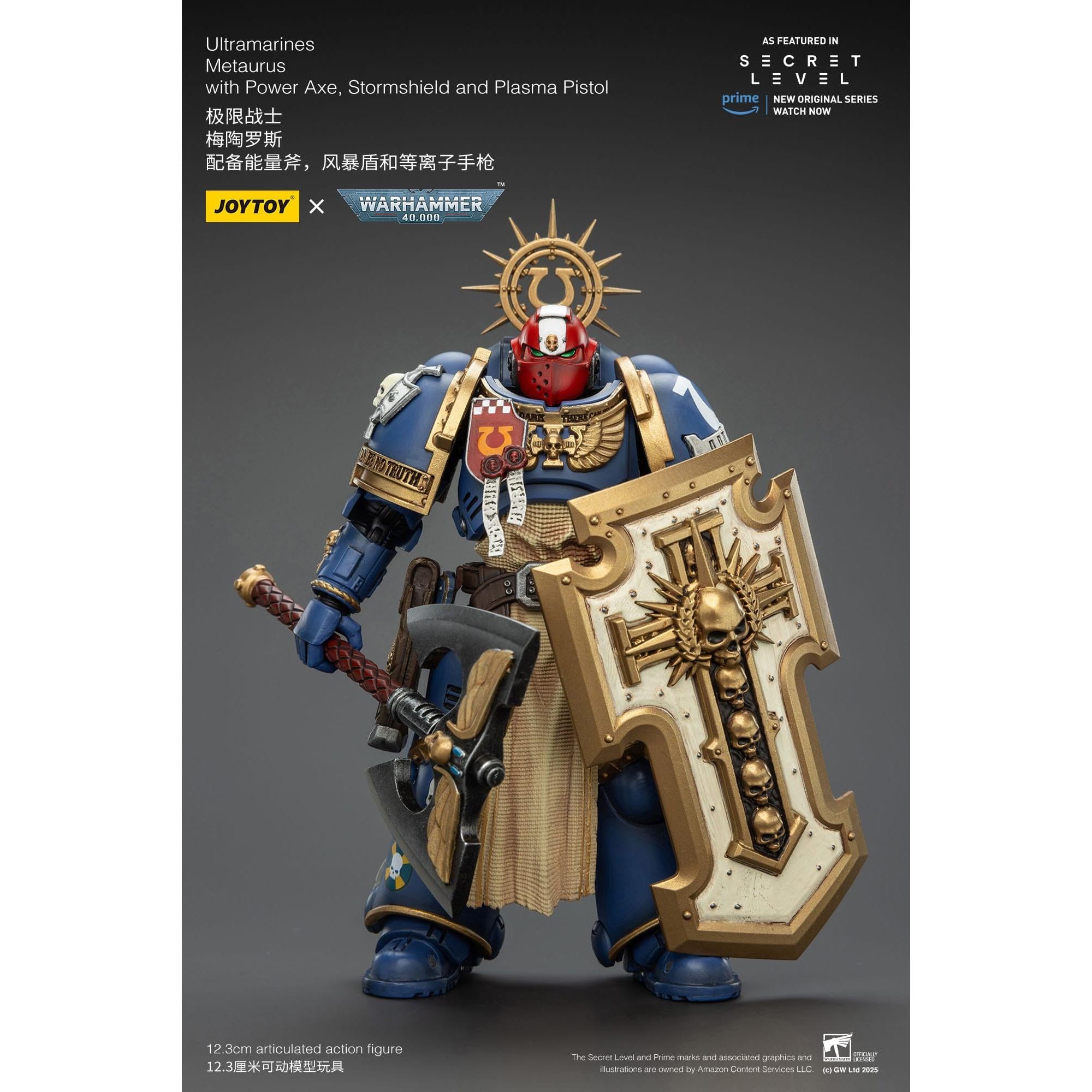 Warhammer 40k: Ultramarines Metaurus with Power Axe, Stormshield and Plasma Pistol (Secret Level)-Actionfiguren-JoyToy-Mighty Underground