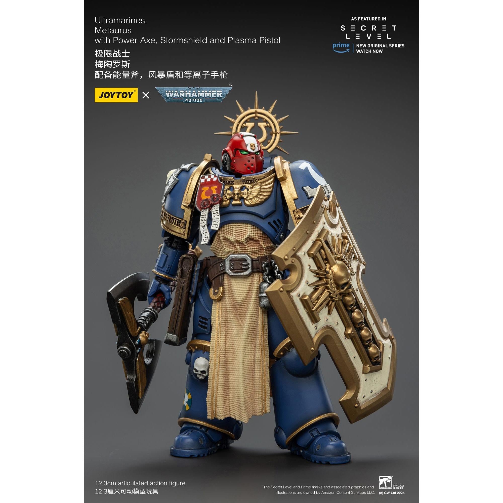 Warhammer 40k: Ultramarines Metaurus with Power Axe, Stormshield and Plasma Pistol (Secret Level)-Actionfiguren-JoyToy-Mighty Underground