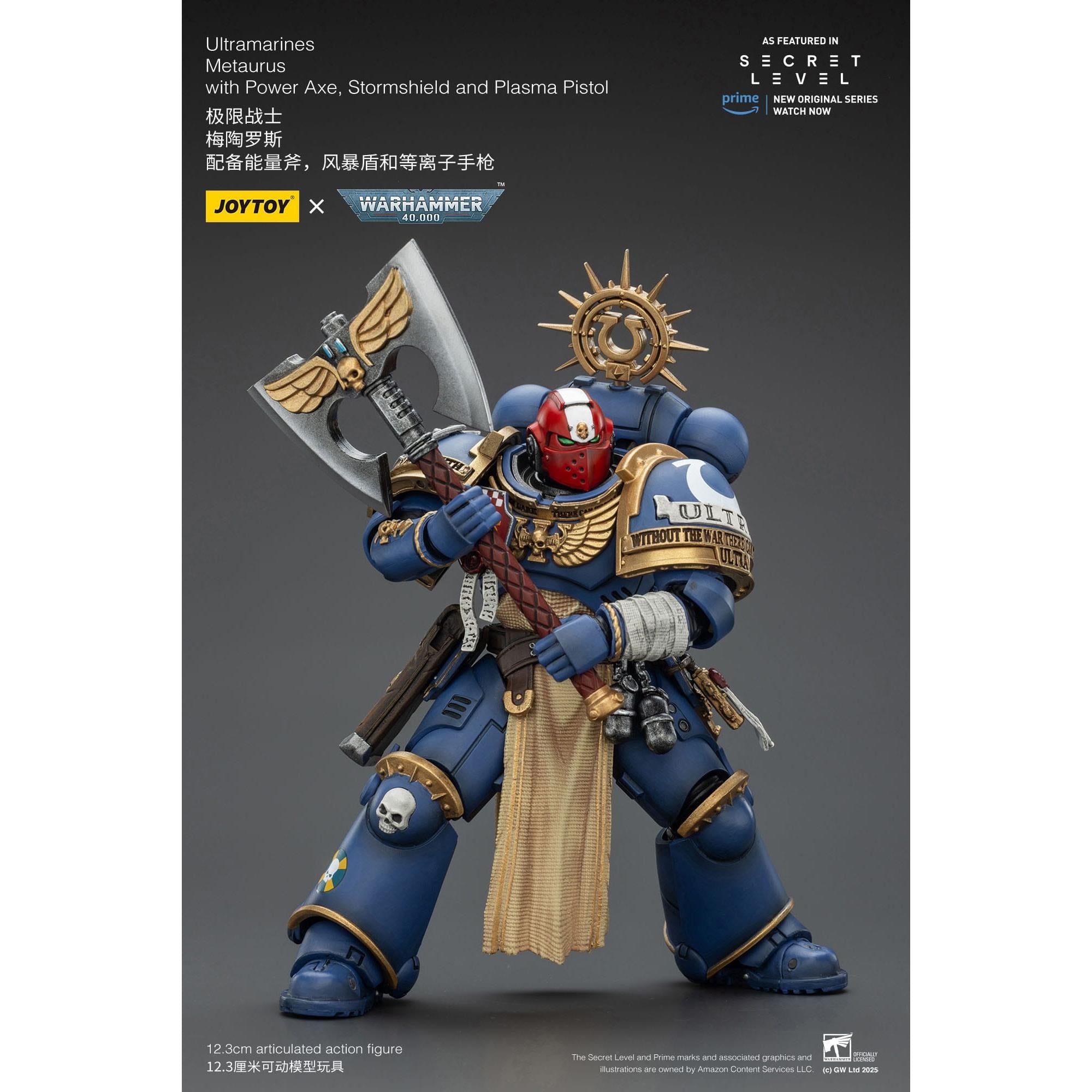Warhammer 40k: Ultramarines Metaurus with Power Axe, Stormshield and Plasma Pistol (Secret Level)-Actionfiguren-JoyToy-Mighty Underground