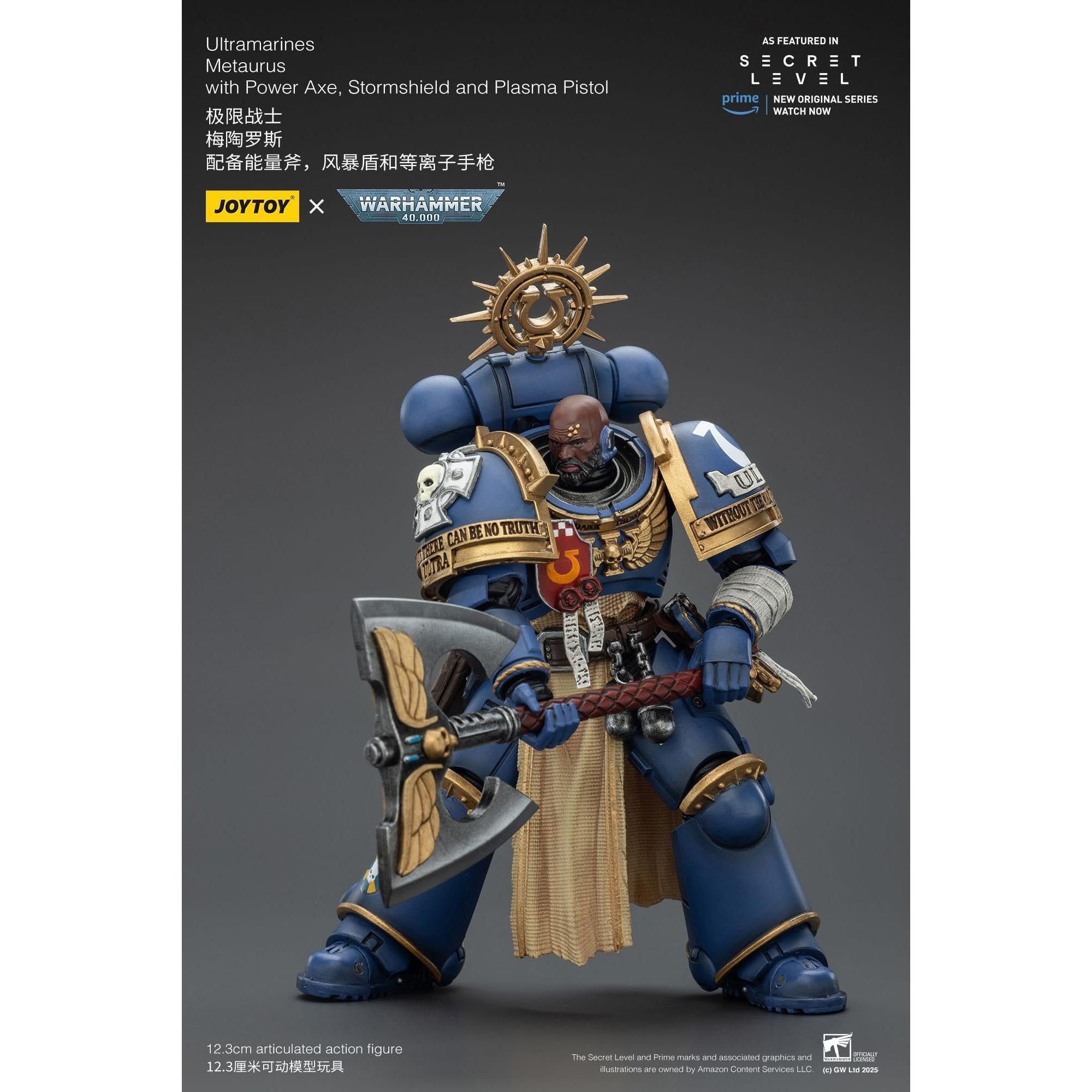 Warhammer 40k: Ultramarines Metaurus with Power Axe, Stormshield and Plasma Pistol (Secret Level)-Actionfiguren-JoyToy-Mighty Underground