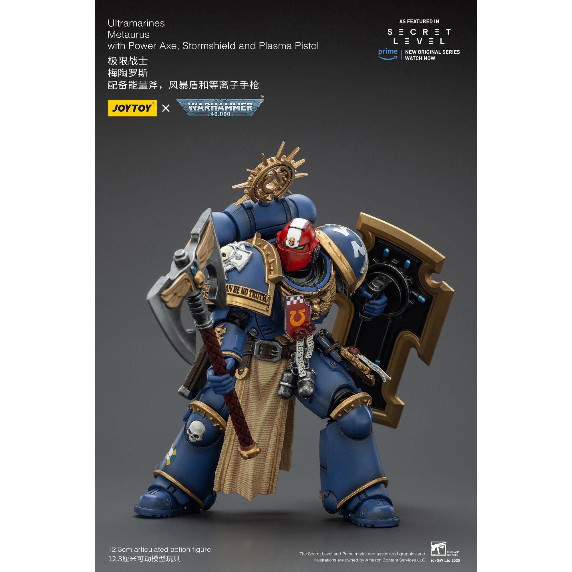 Warhammer 40k: Ultramarines Metaurus with Power Axe, Stormshield and Plasma Pistol (Secret Level)-Actionfiguren-JoyToy-Mighty Underground