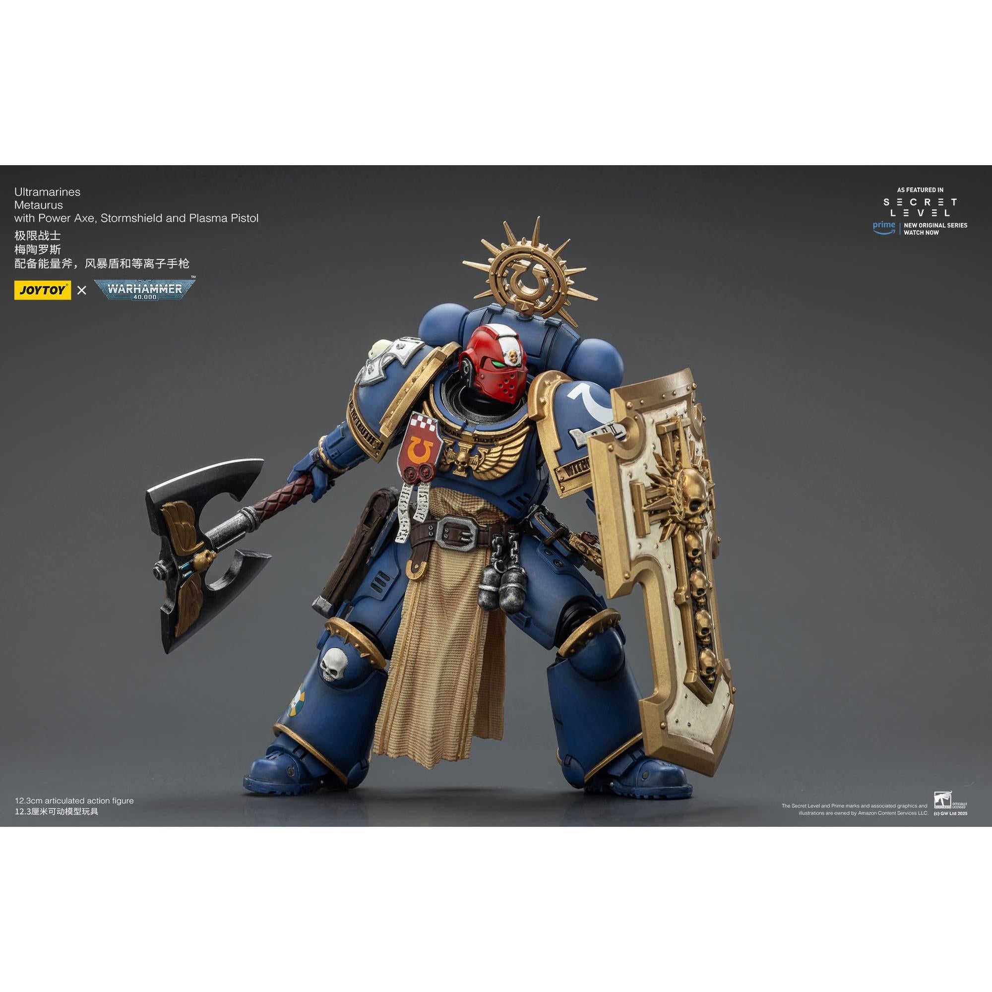 Warhammer 40k: Ultramarines Metaurus with Power Axe, Stormshield and Plasma Pistol (Secret Level)-Actionfiguren-JoyToy-Mighty Underground