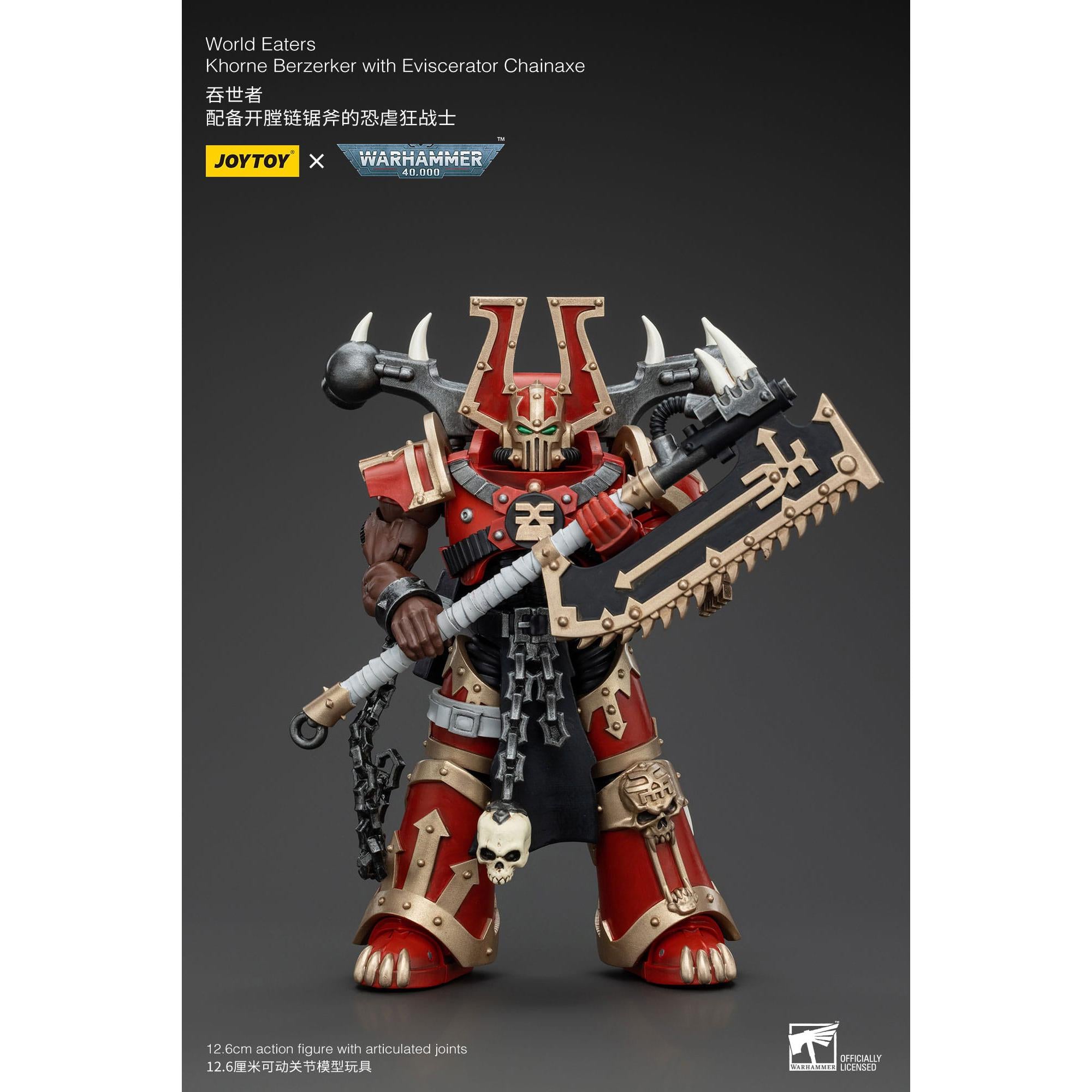 Warhammer 40k: World Eaters Khorne Berzerker with Eviscerator Chainaxe - 13 cm-Actionfiguren-JoyToy-Mighty Underground