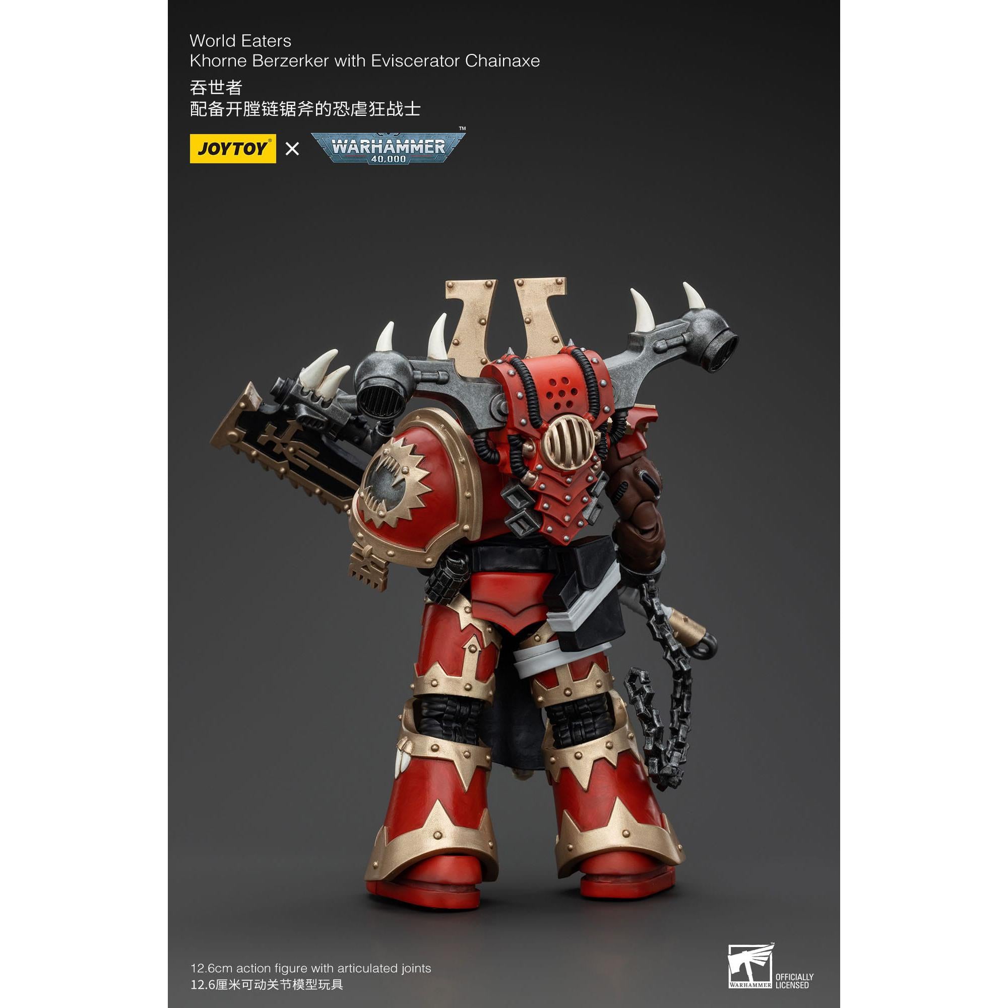 Warhammer 40k: World Eaters Khorne Berzerker with Eviscerator Chainaxe - 13 cm-Actionfiguren-JoyToy-Mighty Underground