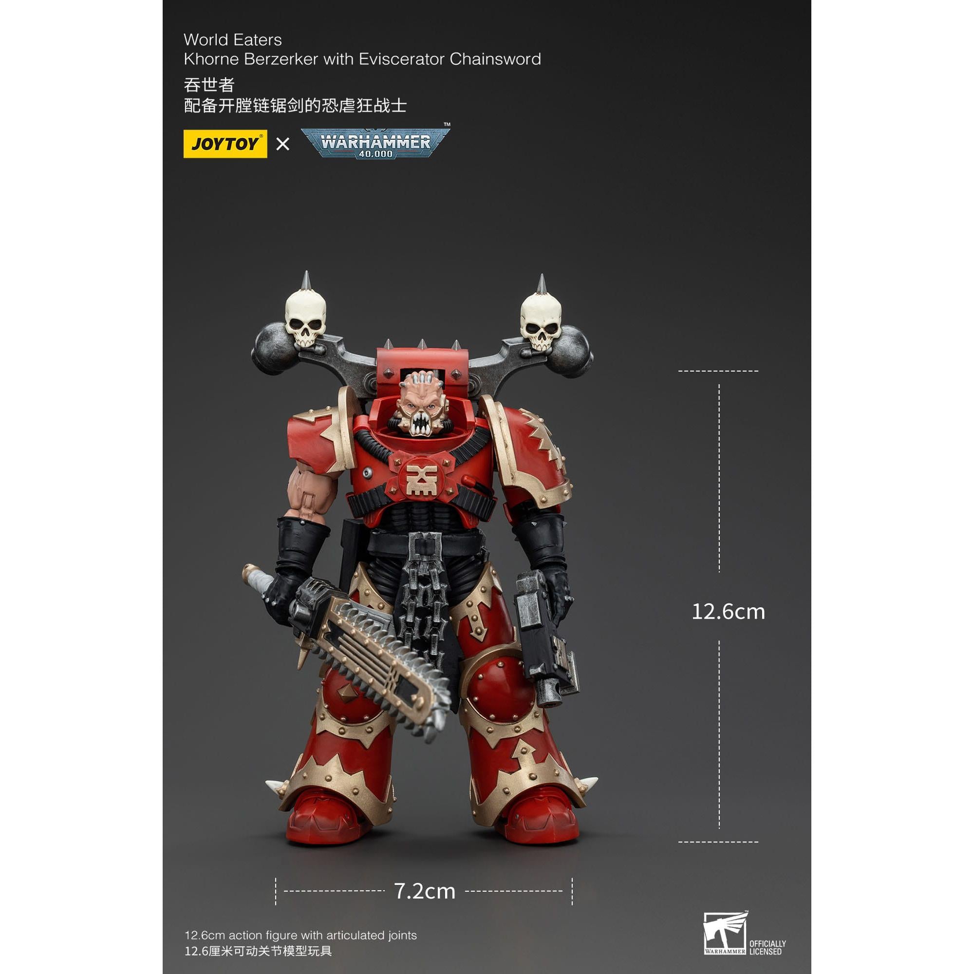 Warhammer 40k: World Eaters Khorne Berzerker with Eviscerator Chainsword - 13 cm-Actionfiguren-JoyToy-Mighty Underground