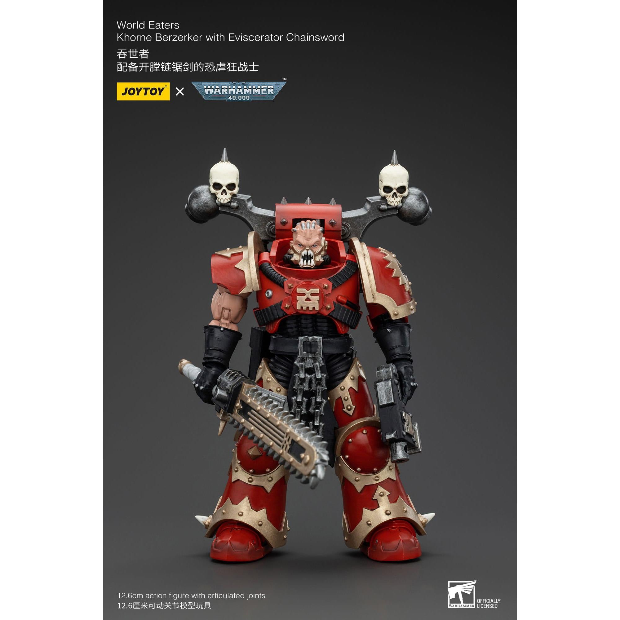 Warhammer 40k: World Eaters Khorne Berzerker with Eviscerator Chainsword - 13 cm-Actionfiguren-JoyToy-Mighty Underground