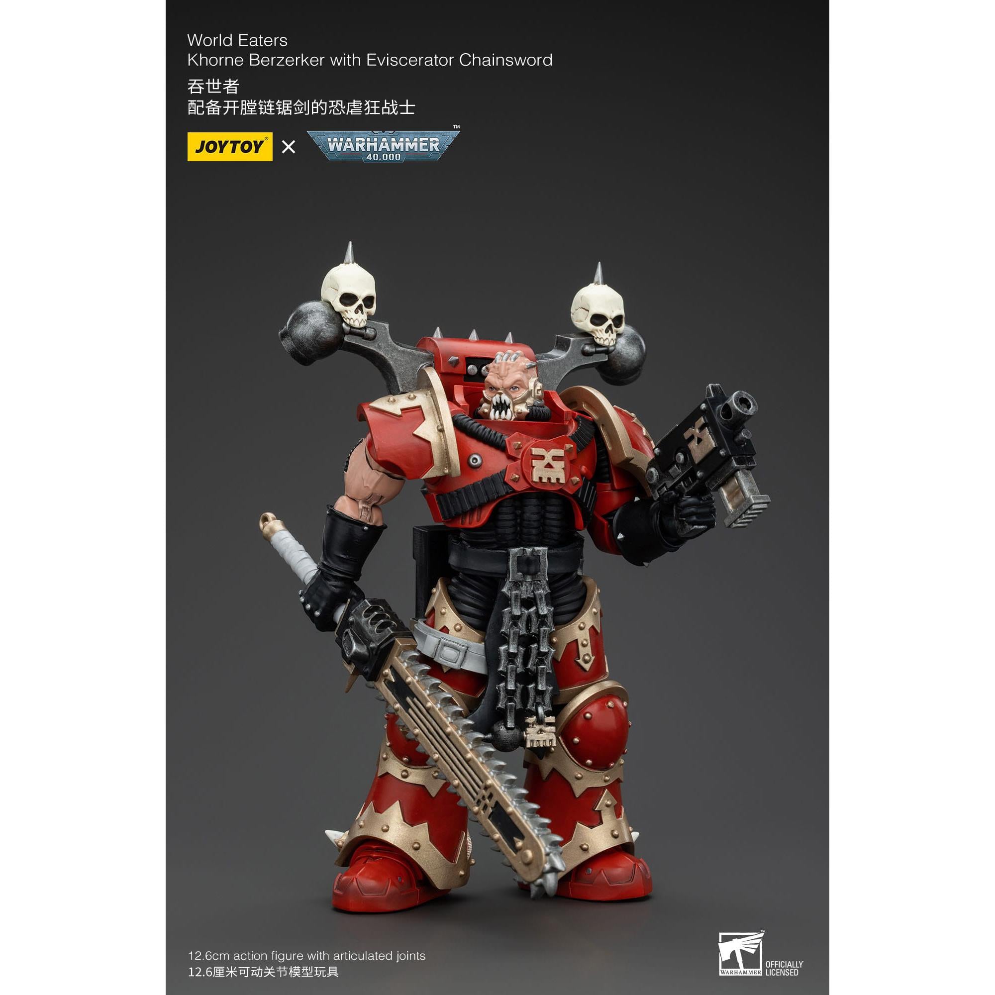 Warhammer 40k: World Eaters Khorne Berzerker with Eviscerator Chainsword - 13 cm-Actionfiguren-JoyToy-Mighty Underground