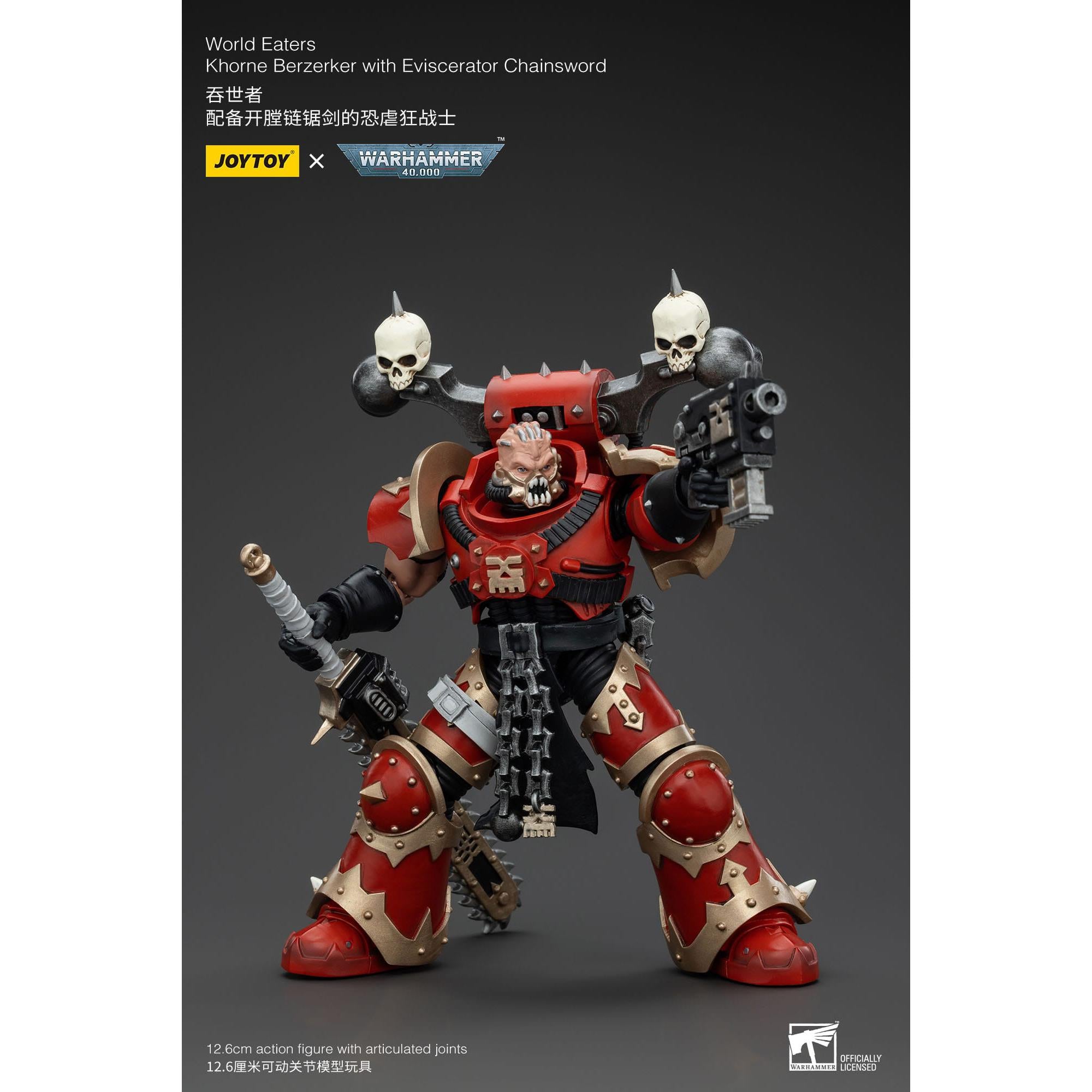 Warhammer 40k: World Eaters Khorne Berzerker with Eviscerator Chainsword - 13 cm-Actionfiguren-JoyToy-Mighty Underground