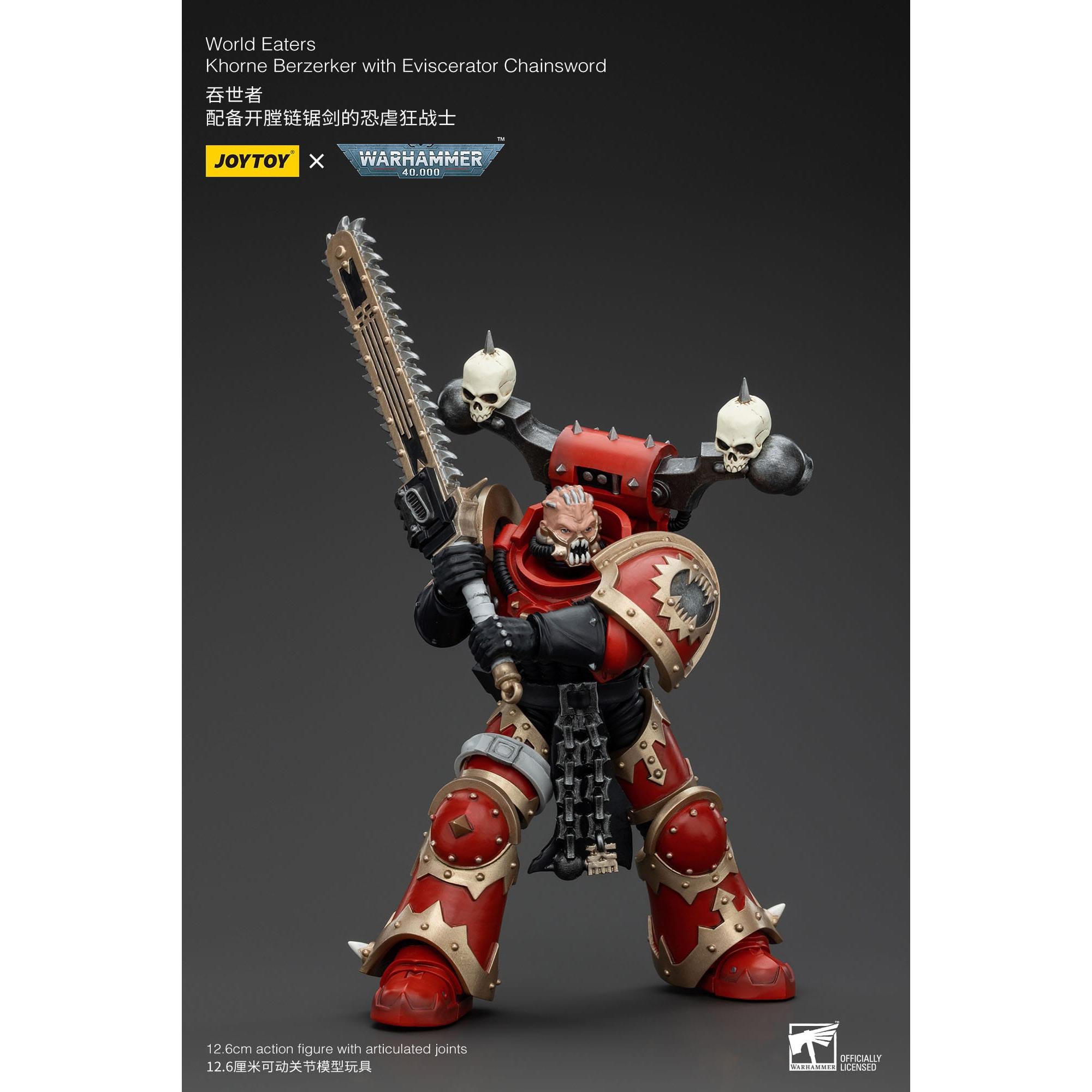 Warhammer 40k: World Eaters Khorne Berzerker with Eviscerator Chainsword - 13 cm-Actionfiguren-JoyToy-Mighty Underground