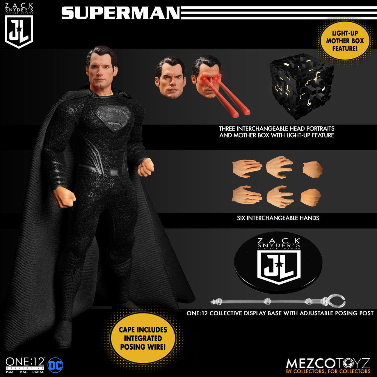 Zack Snyder's Justice League: Batman, Superman, Flash - Deluxe Steel Box Set - 1/12-Actionfiguren-Mezco Toys-Mighty Underground