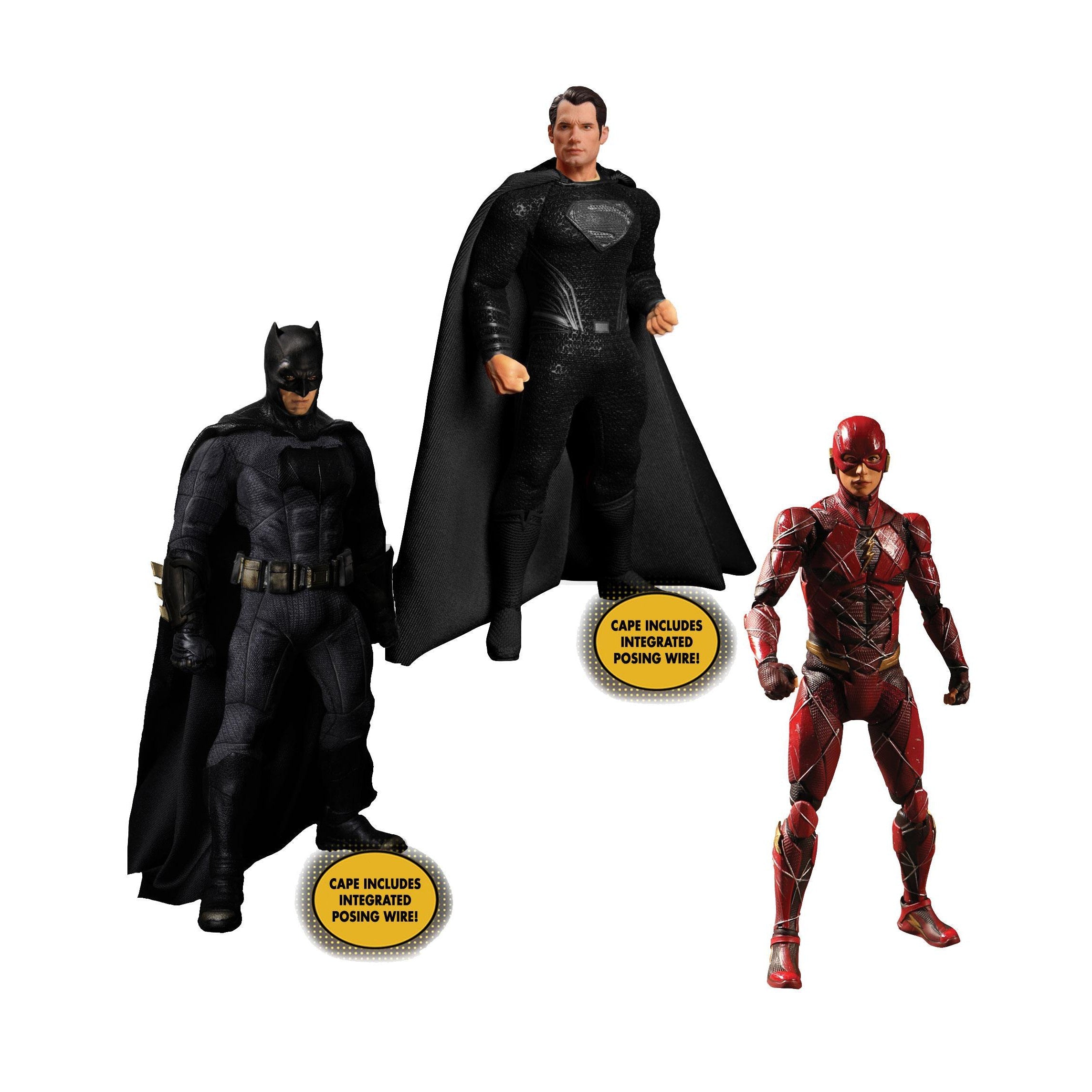 Zack Snyder's Justice League: Batman, Superman, Flash - Deluxe Steel Box Set - 1/12-Actionfiguren-Mezco Toys-Mighty Underground