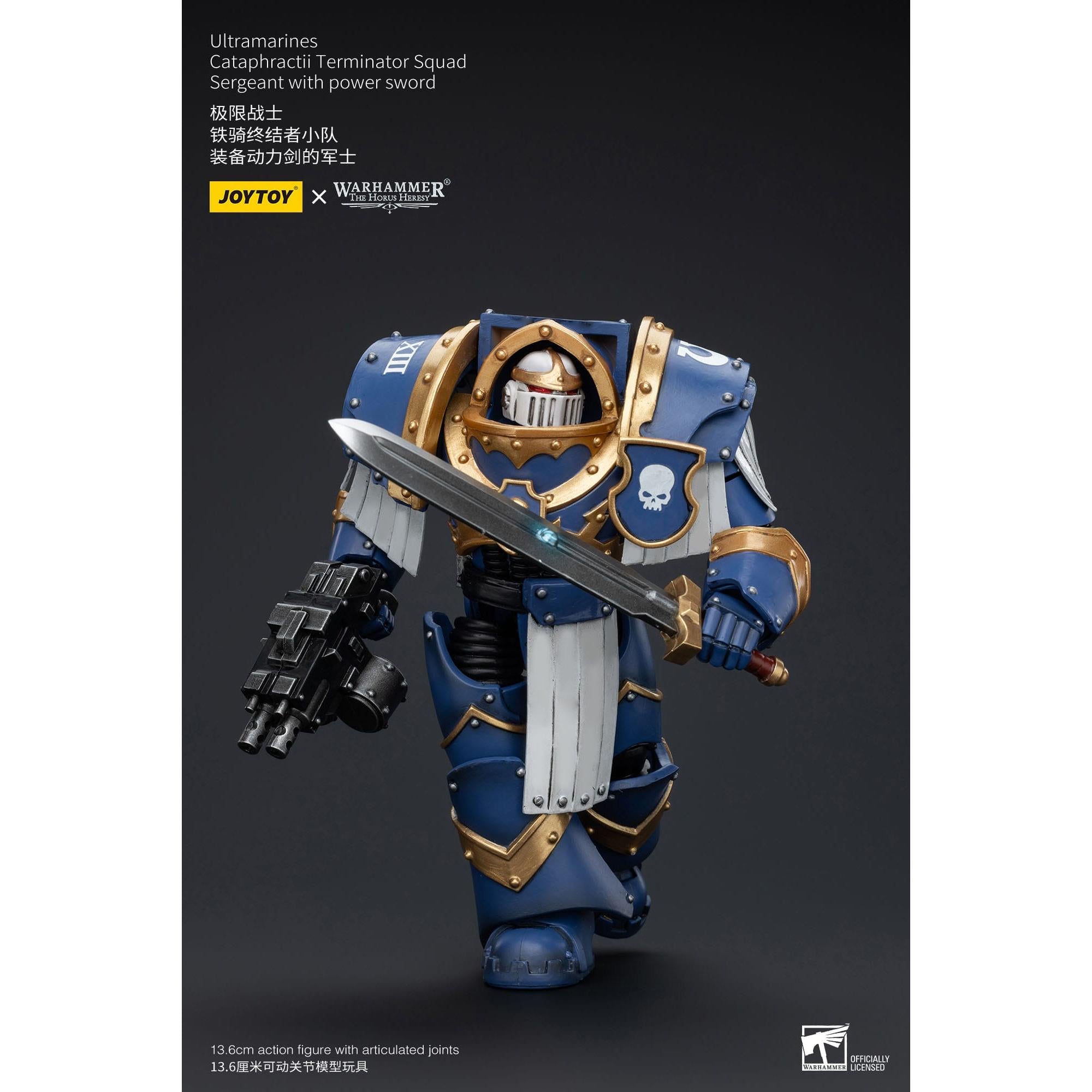 Warhammer 40k: Ultramarines Cataphractii Terminator Squad Sergeant with Power Sword (The Horus Heresy)