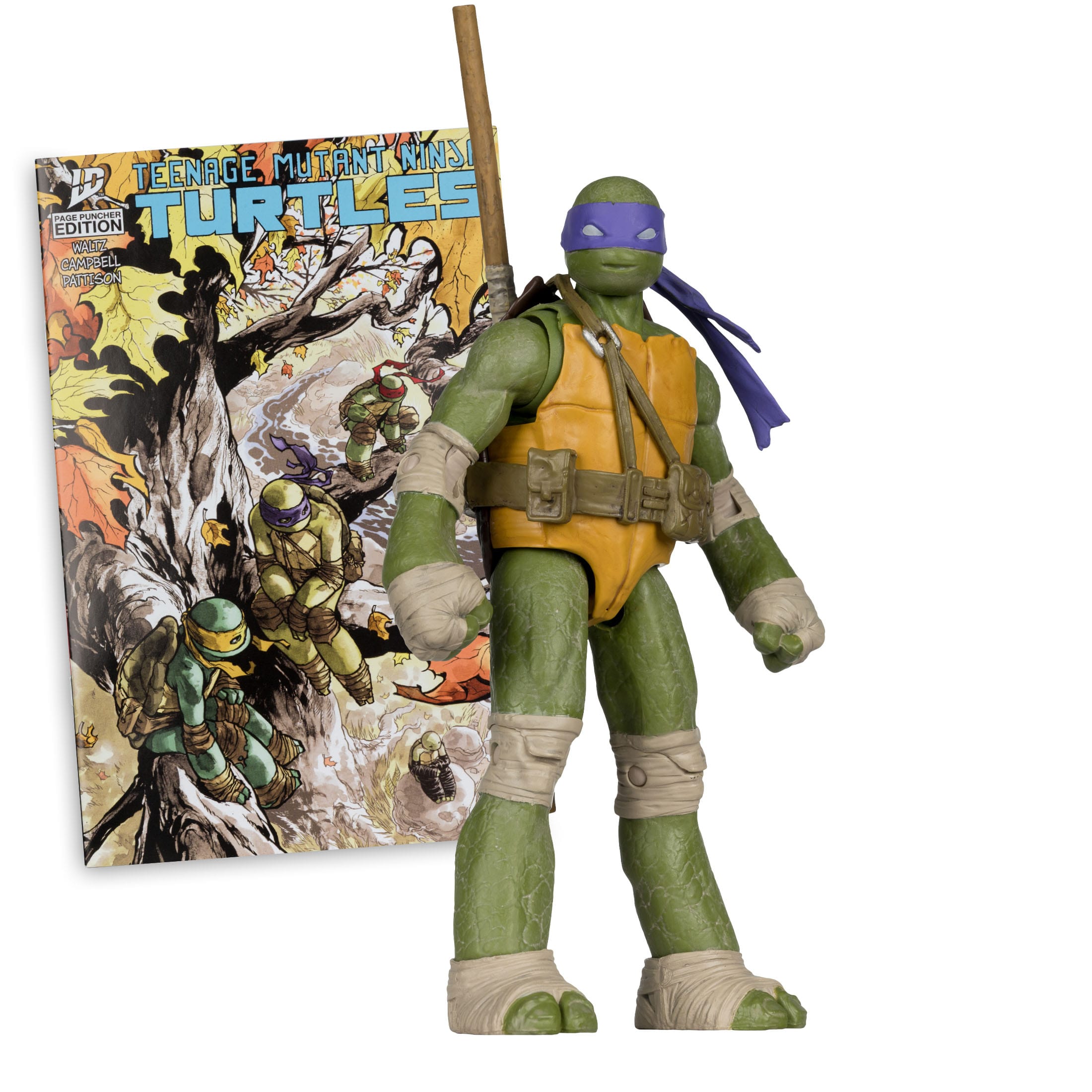 TMNT Page Punchers: Leonardo, Raphael, Michelangelo, Donatello Actionfigur & Comic - 5 inch 4er-Bundle