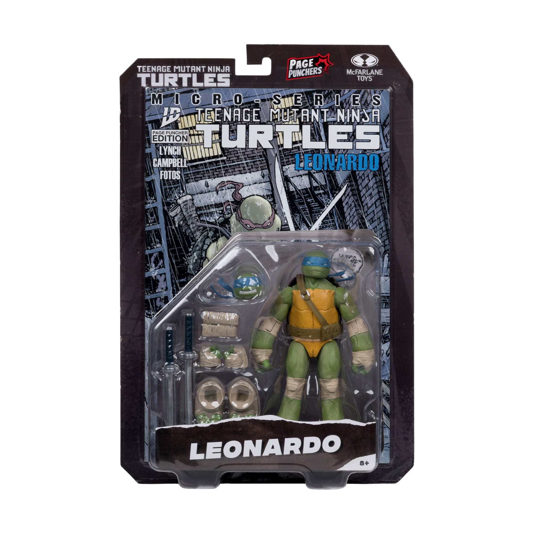 TMNT Page Punchers: Leonardo, Raphael, Michelangelo, Donatello Actionfigur & Comic - 5 inch 4er-Bundle