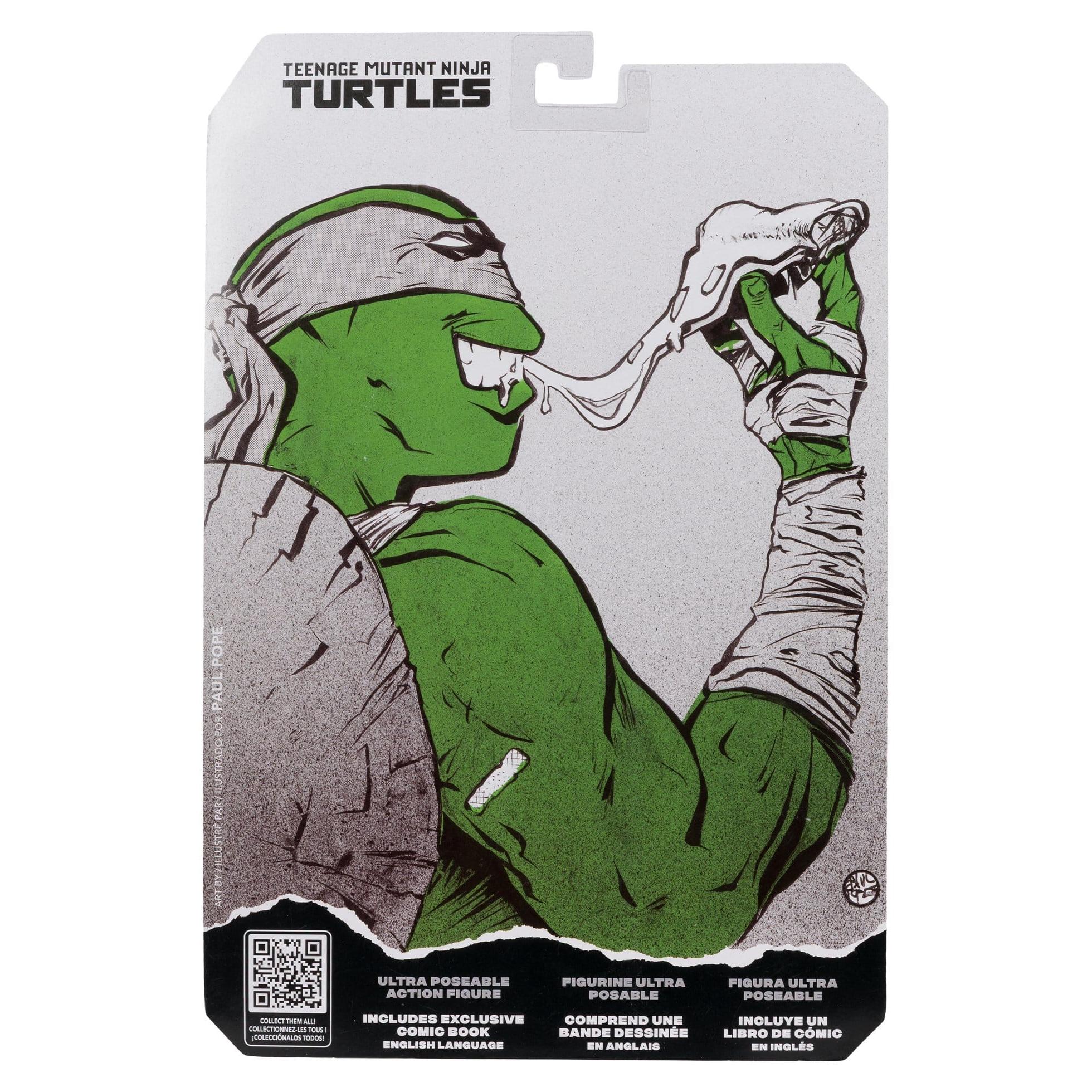 TMNT Page Punchers: Leonardo, Raphael, Michelangelo, Donatello (Black White & Green) (Red Platinum Edition) Actionfigur & Comic - 5 inch 4er-Bundle