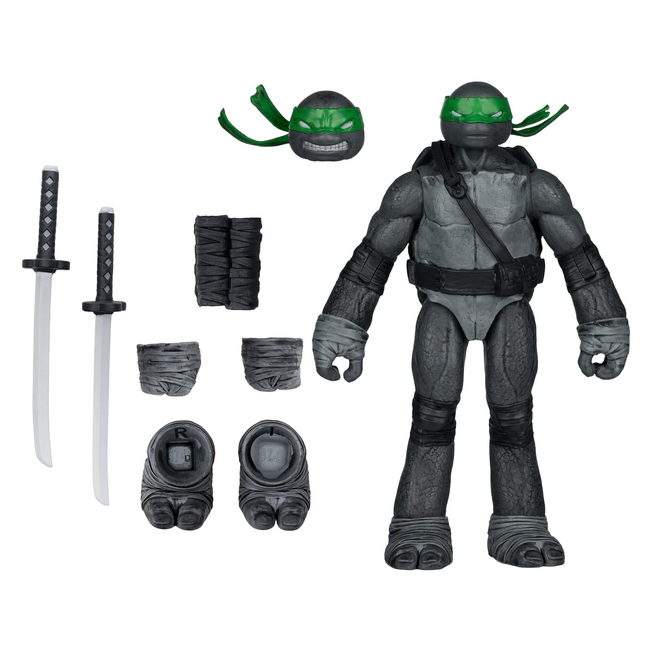 TMNT Page Punchers: Leonardo, Raphael, Michelangelo, Donatello (Black White & Green) (Red Platinum Edition) Actionfigur & Comic - 5 inch 4er-Bundle