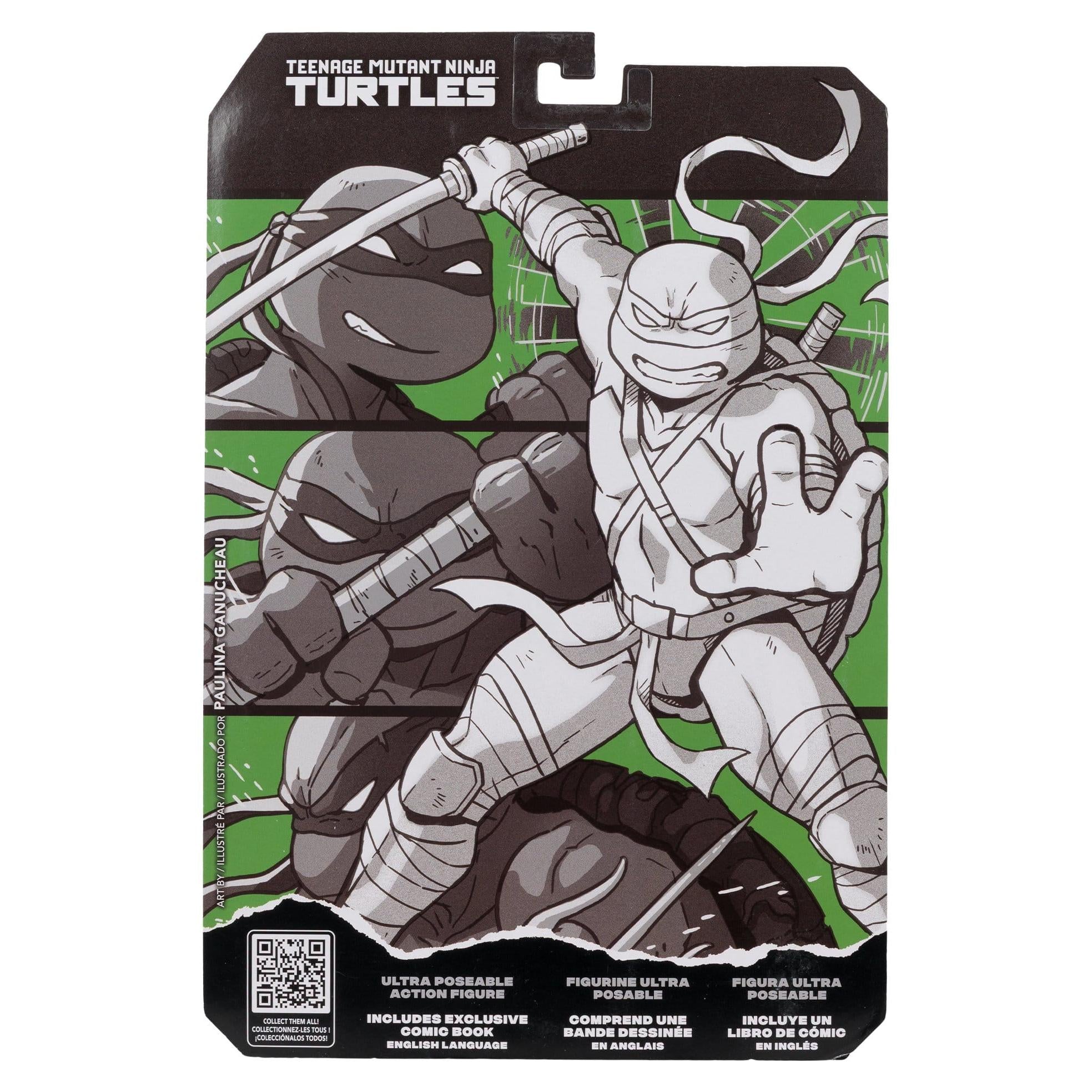 TMNT Page Punchers: Leonardo, Raphael, Michelangelo, Donatello (Black White & Green) (Red Platinum Edition) Actionfigur & Comic - 5 inch 4er-Bundle