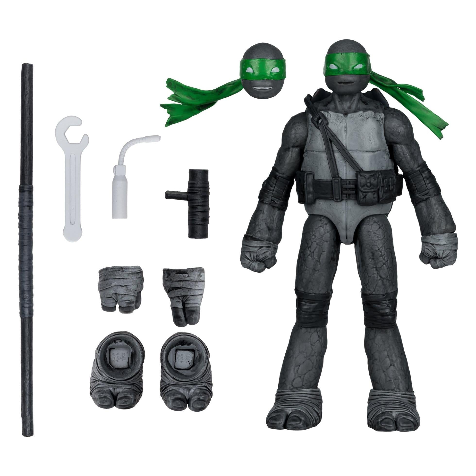 TMNT Page Punchers: Leonardo, Raphael, Michelangelo, Donatello (Black White & Green) (Red Platinum Edition) Actionfigur & Comic - 5 inch 4er-Bundle